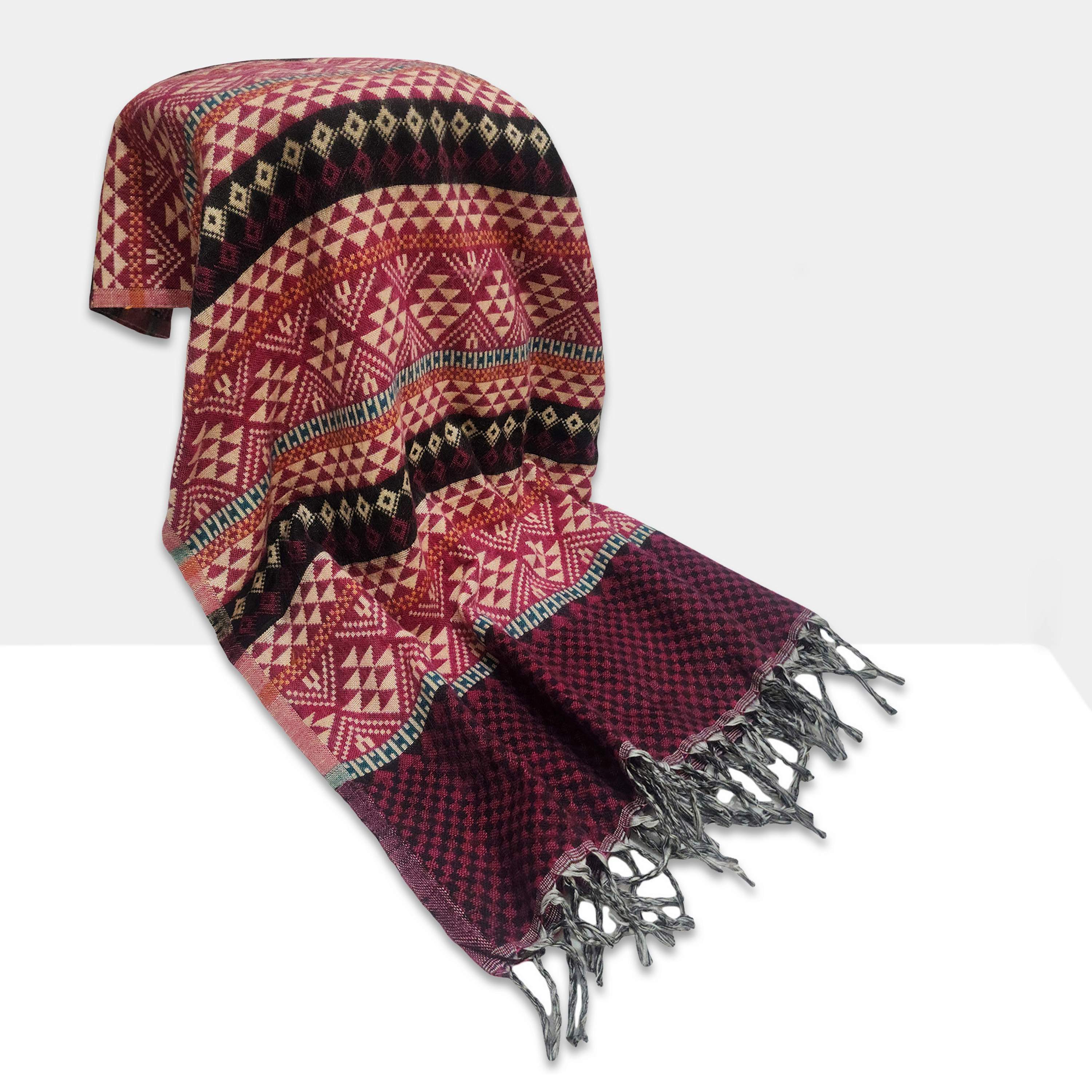 Dhaka Shawl, Multicolor Durable Acrylic Shawl <span Style=