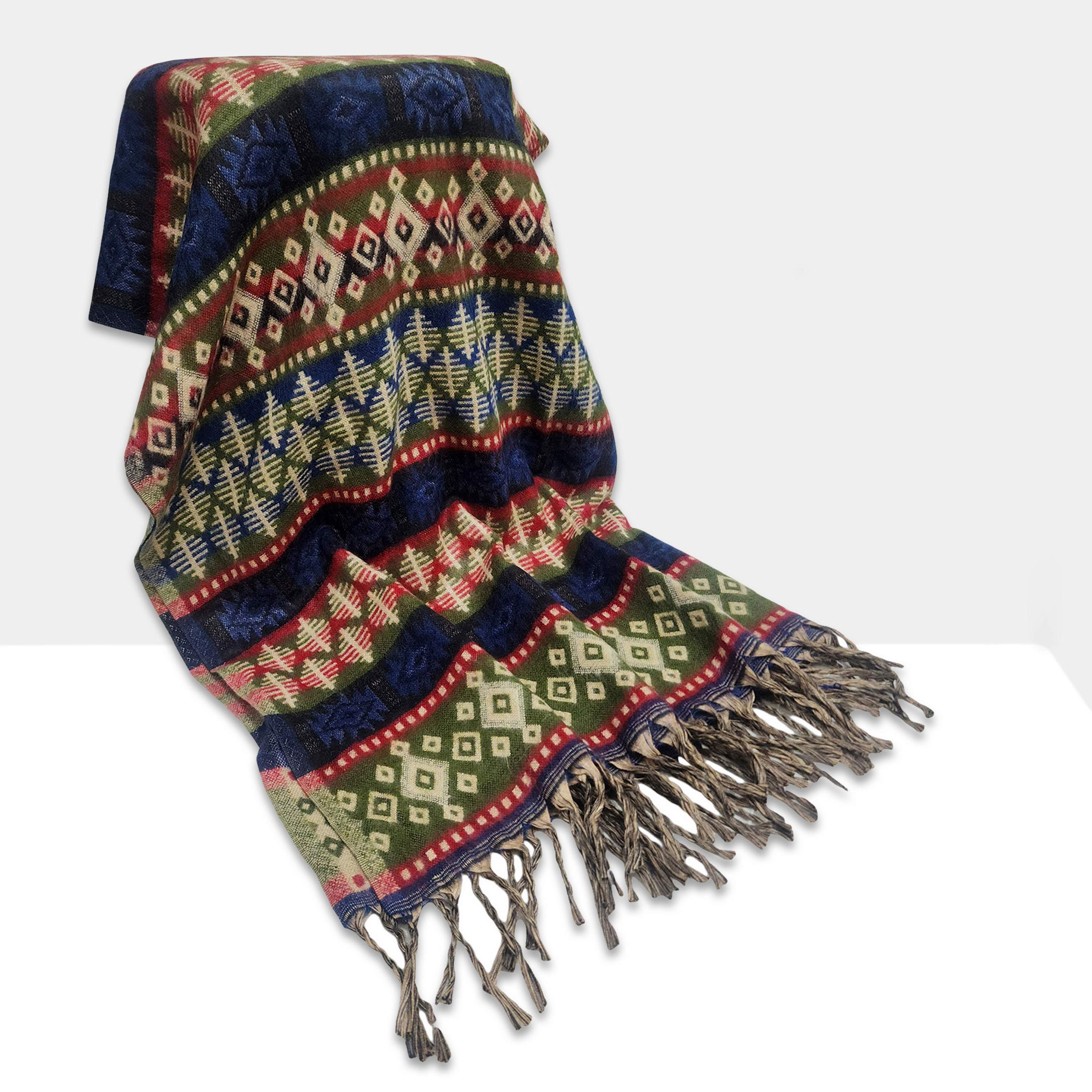 Dhaka Shawl, Multicolor Durable Acrylic Shawl <span Style=