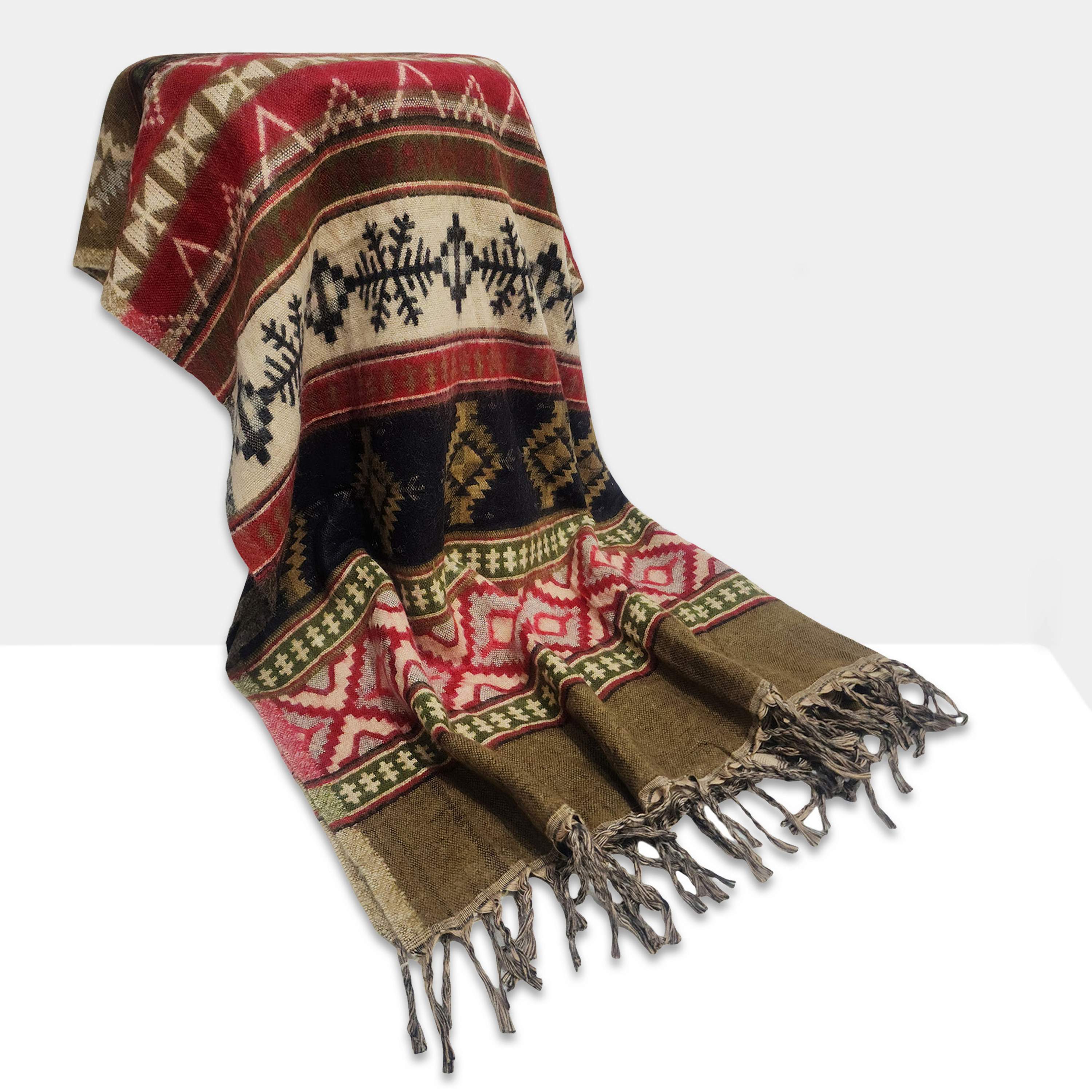 Dhaka Shawl, Multicolor Durable Acrylic Shawl <span Style=