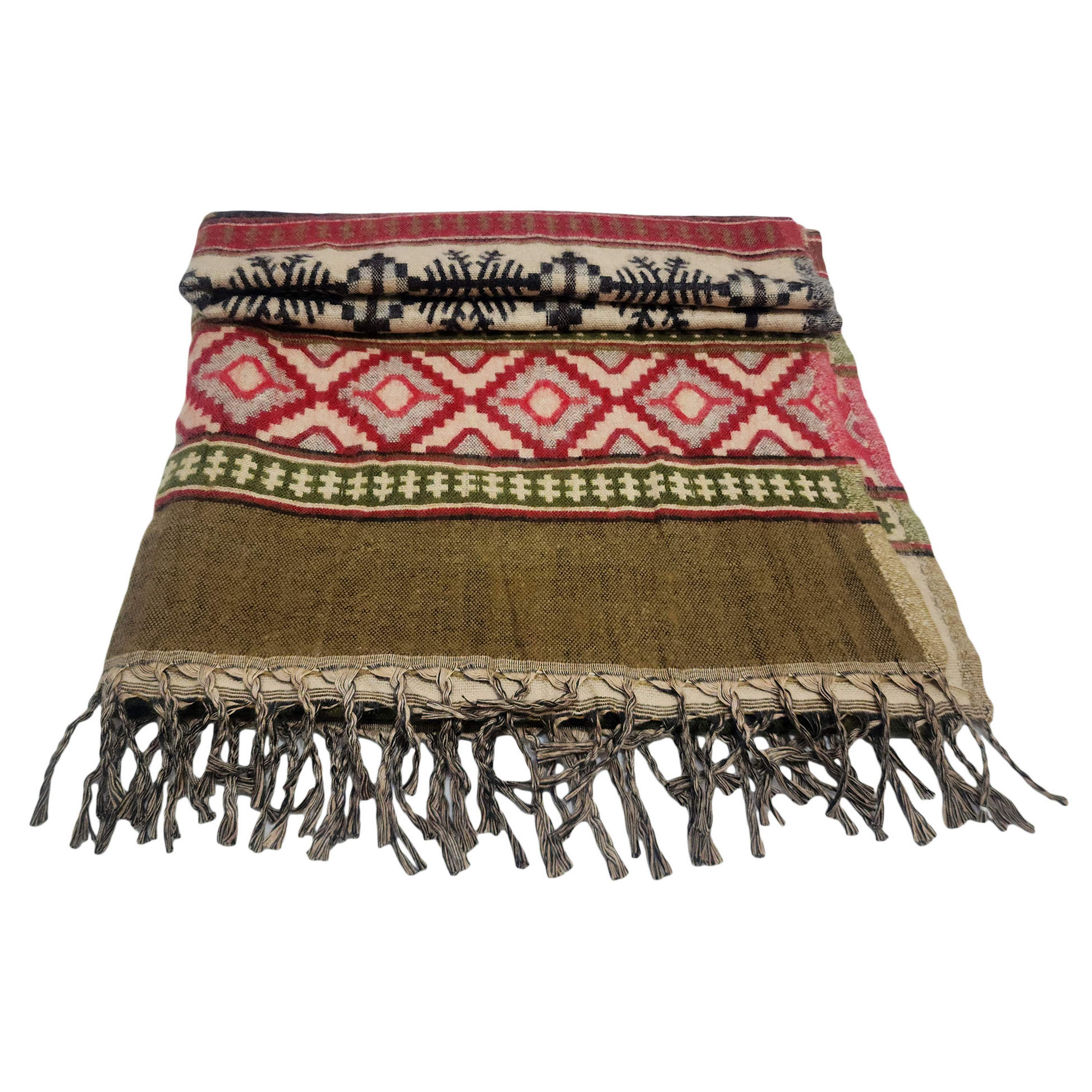 Dhaka Shawl, Multicolor Durable Acrylic Shawl With Various Patterns