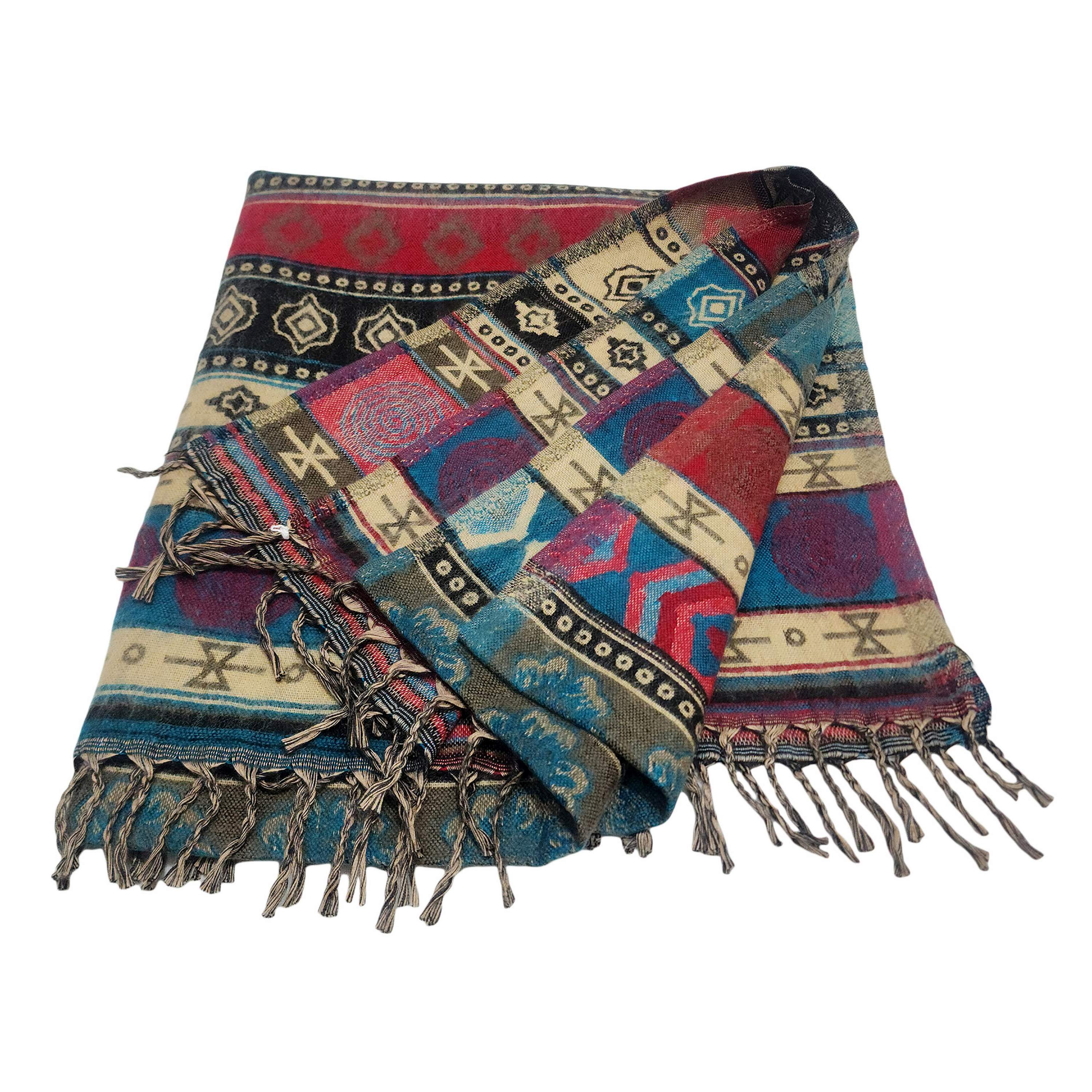 Dhaka Shawl, Multicolor Durable Acrylic Shawl With Various Patterns