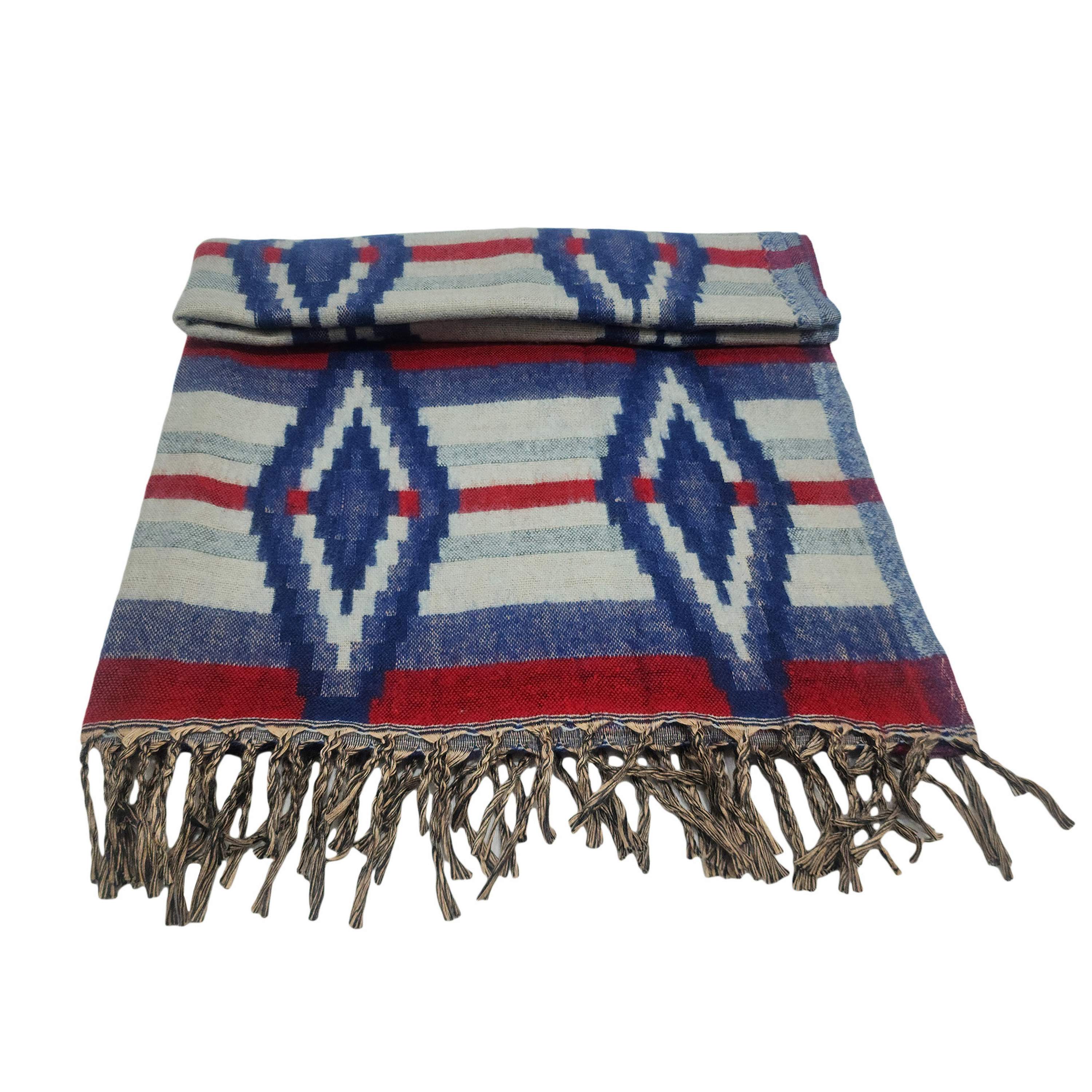 Dhaka Shawl, Multicolor Durable Acrylic Shawl With Various Patterns