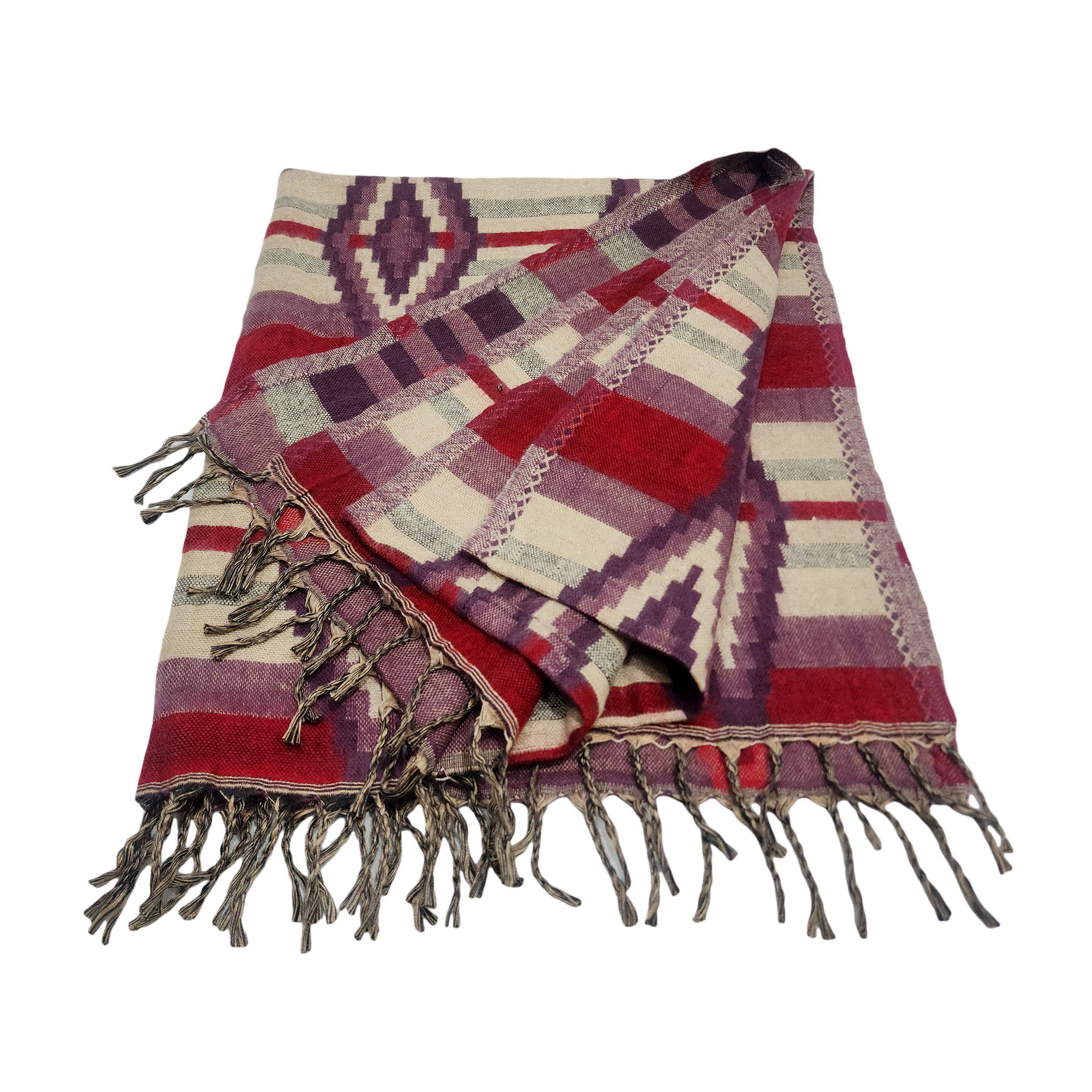 Dhaka Shawl, Multicolor Durable Acrylic Shawl With Various Patterns