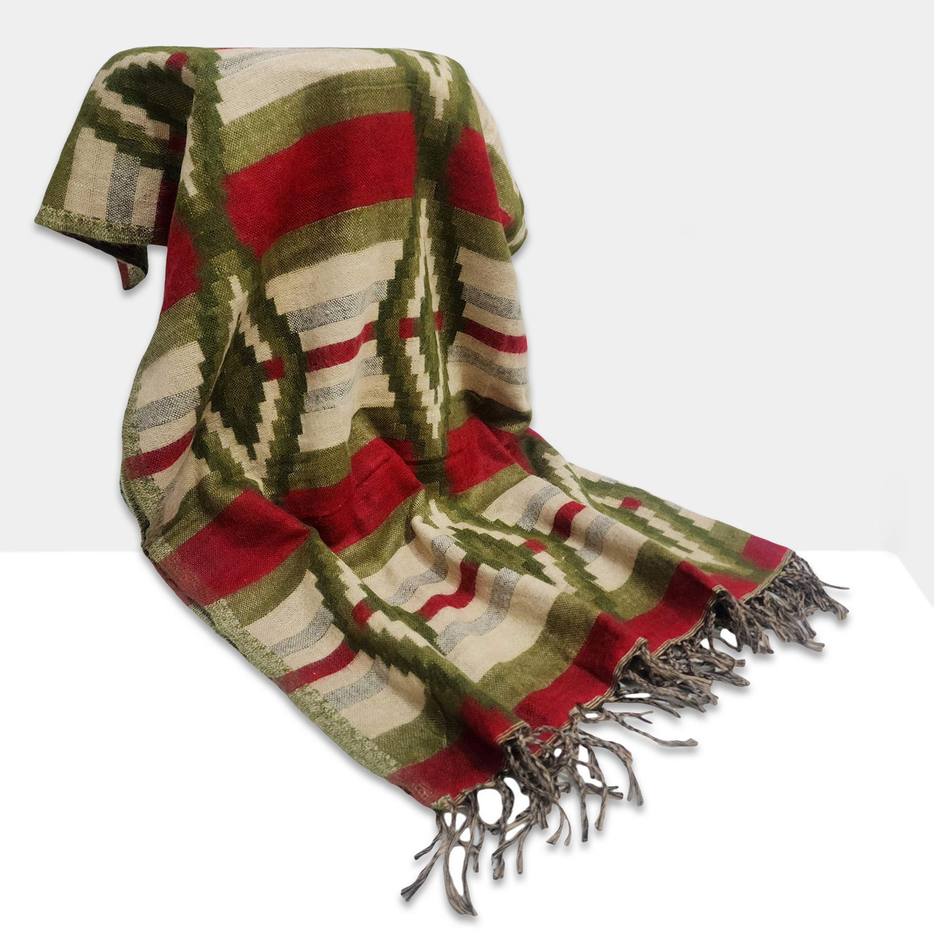 Dhaka Shawl, Multicolor Durable Acrylic Shawl <span Style=