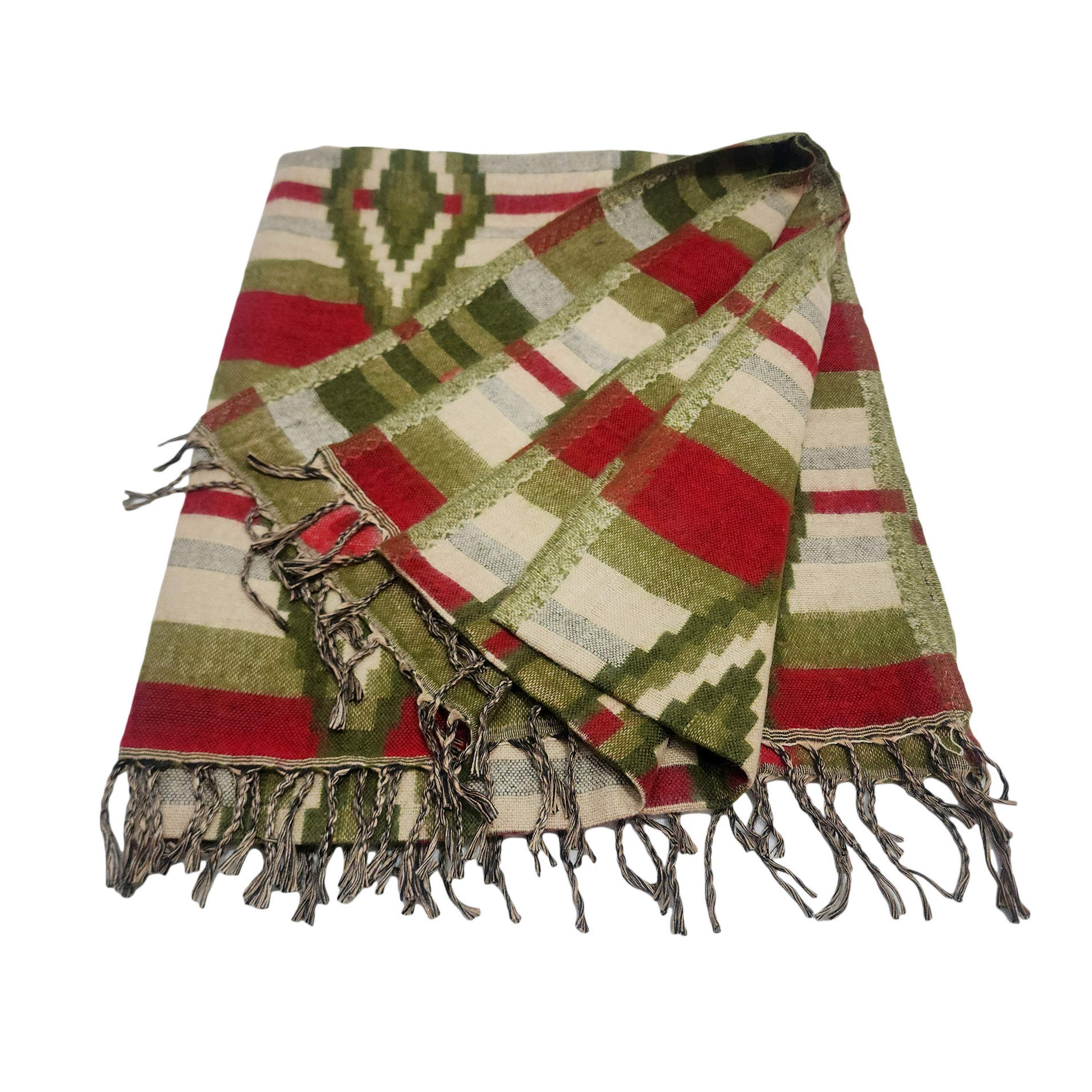Dhaka Shawl, Multicolor Durable Acrylic Shawl With Various Patterns
