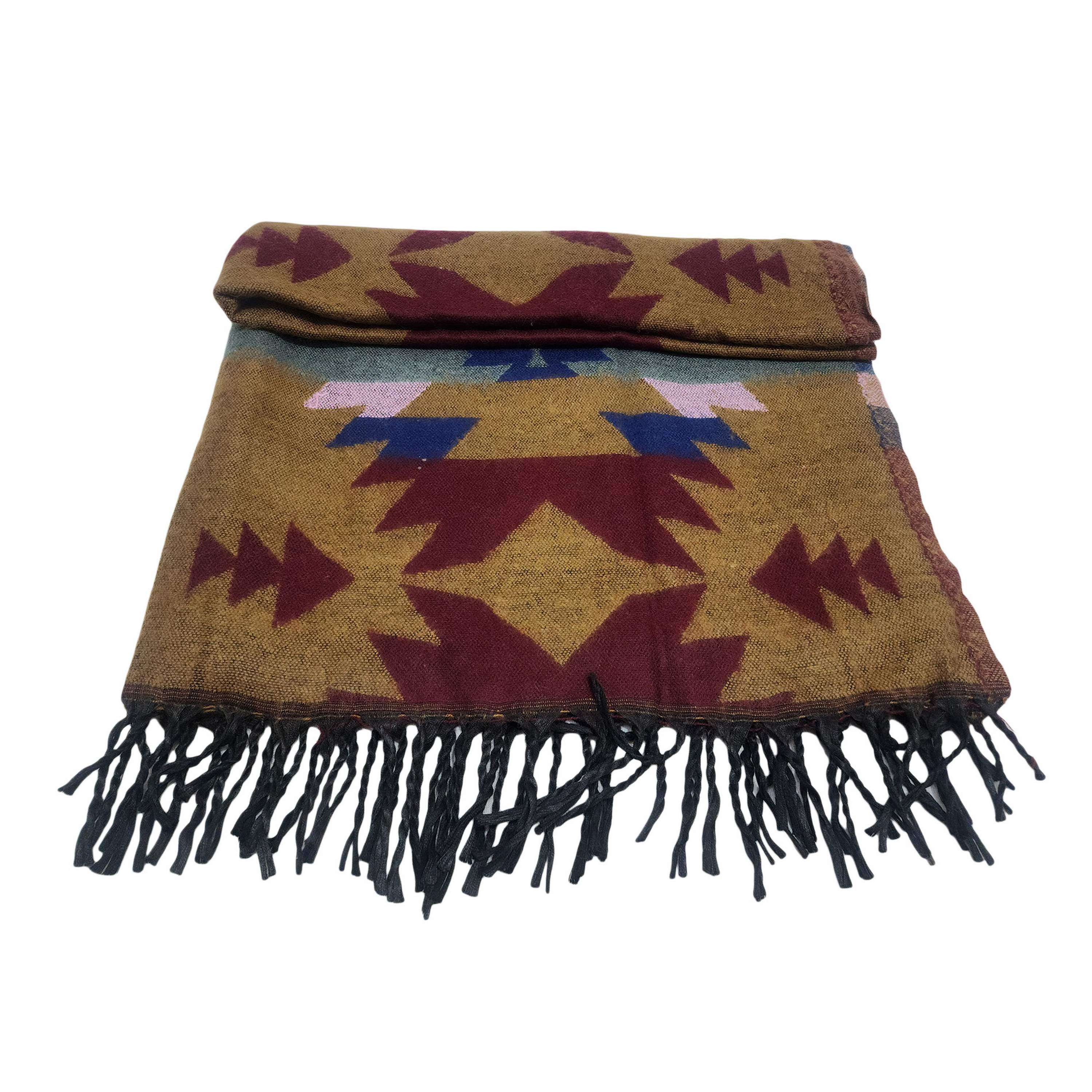 Dhaka Shawl, Multicolor Durable Acrylic Shawl With Various Patterns