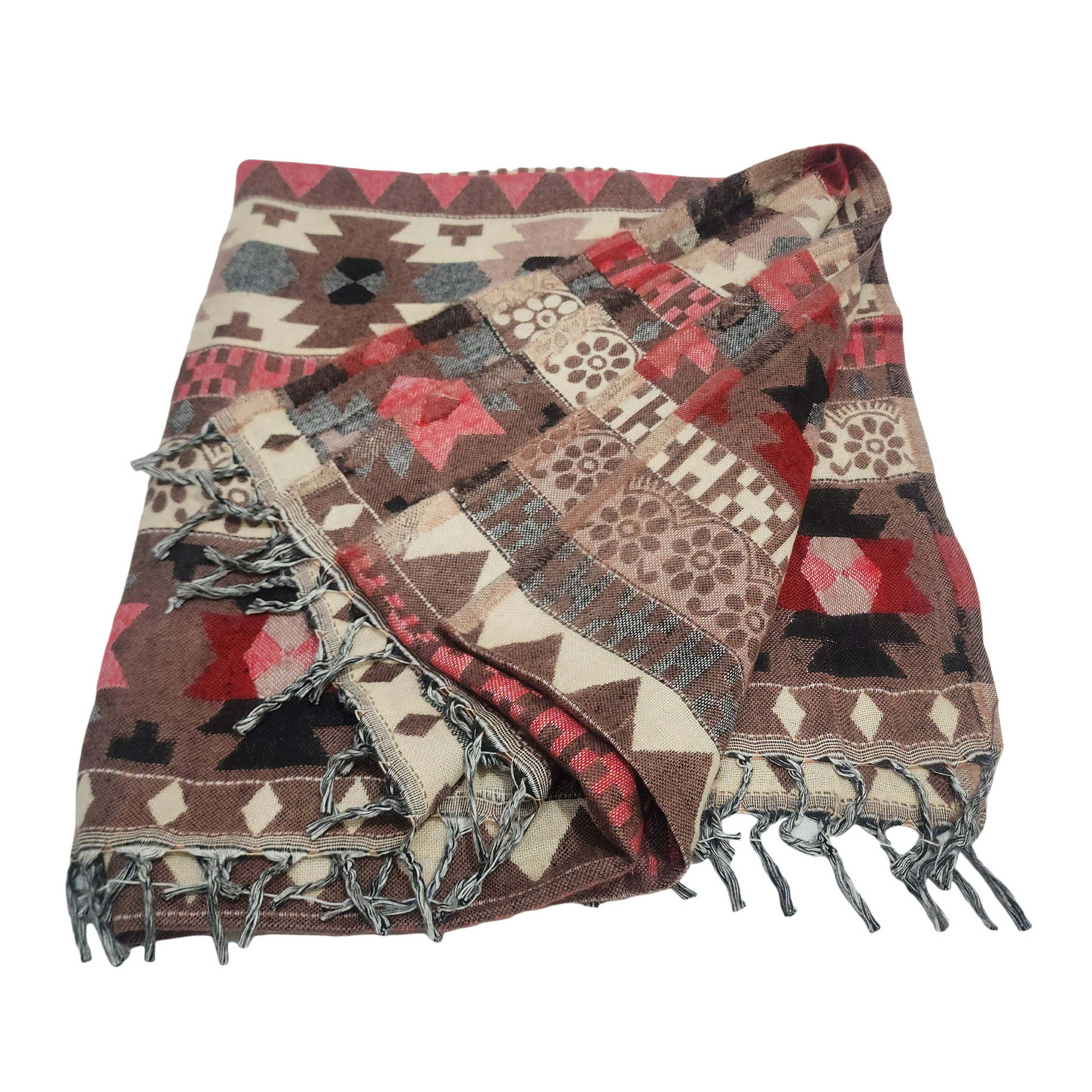Dhaka Shawl, Multicolor Durable Acrylic Shawl With Various Patterns