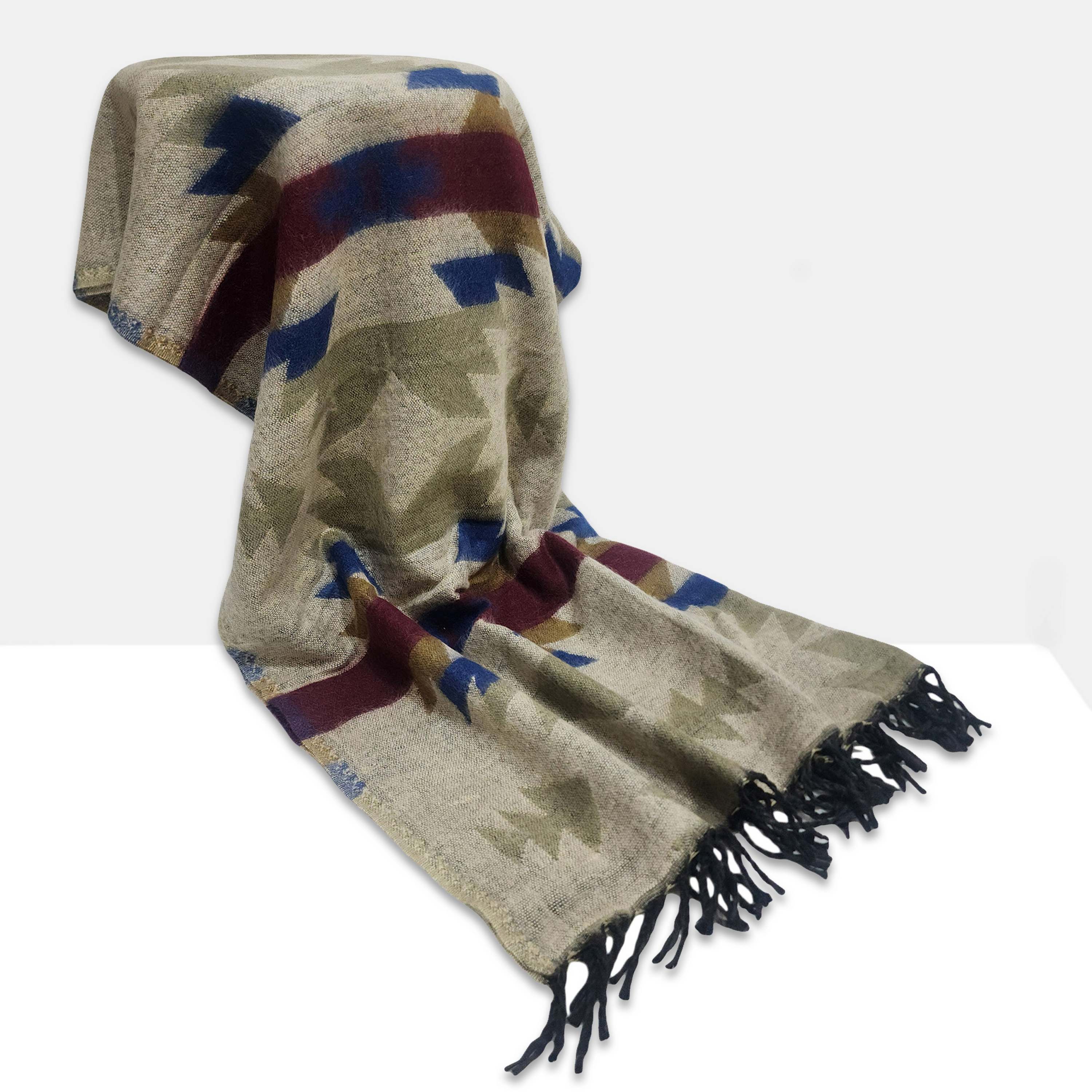 Dhaka Shawl, Multicolor Durable Acrylic Shawl <span Style=