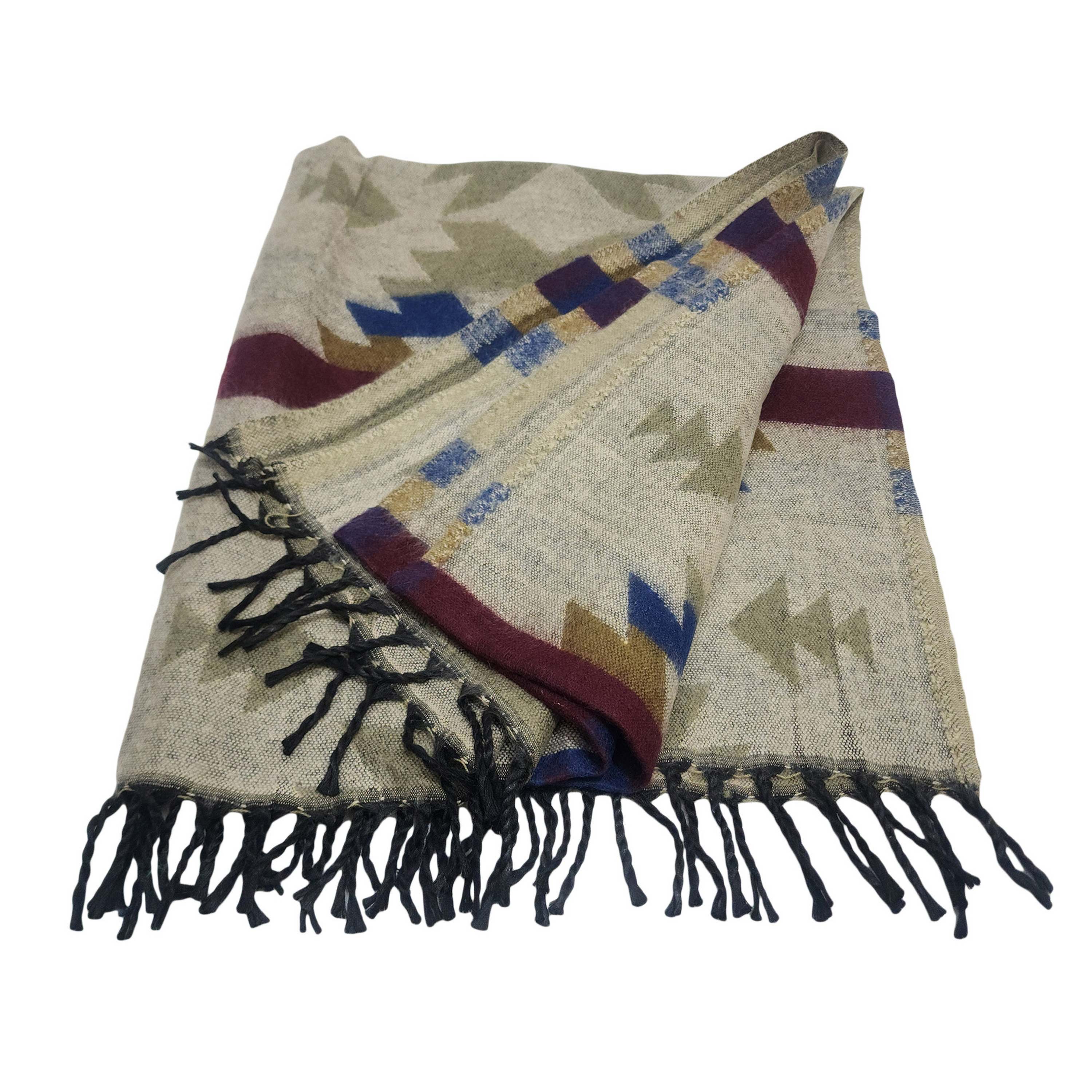 Dhaka Shawl, Multicolor Durable Acrylic Shawl With Various Patterns