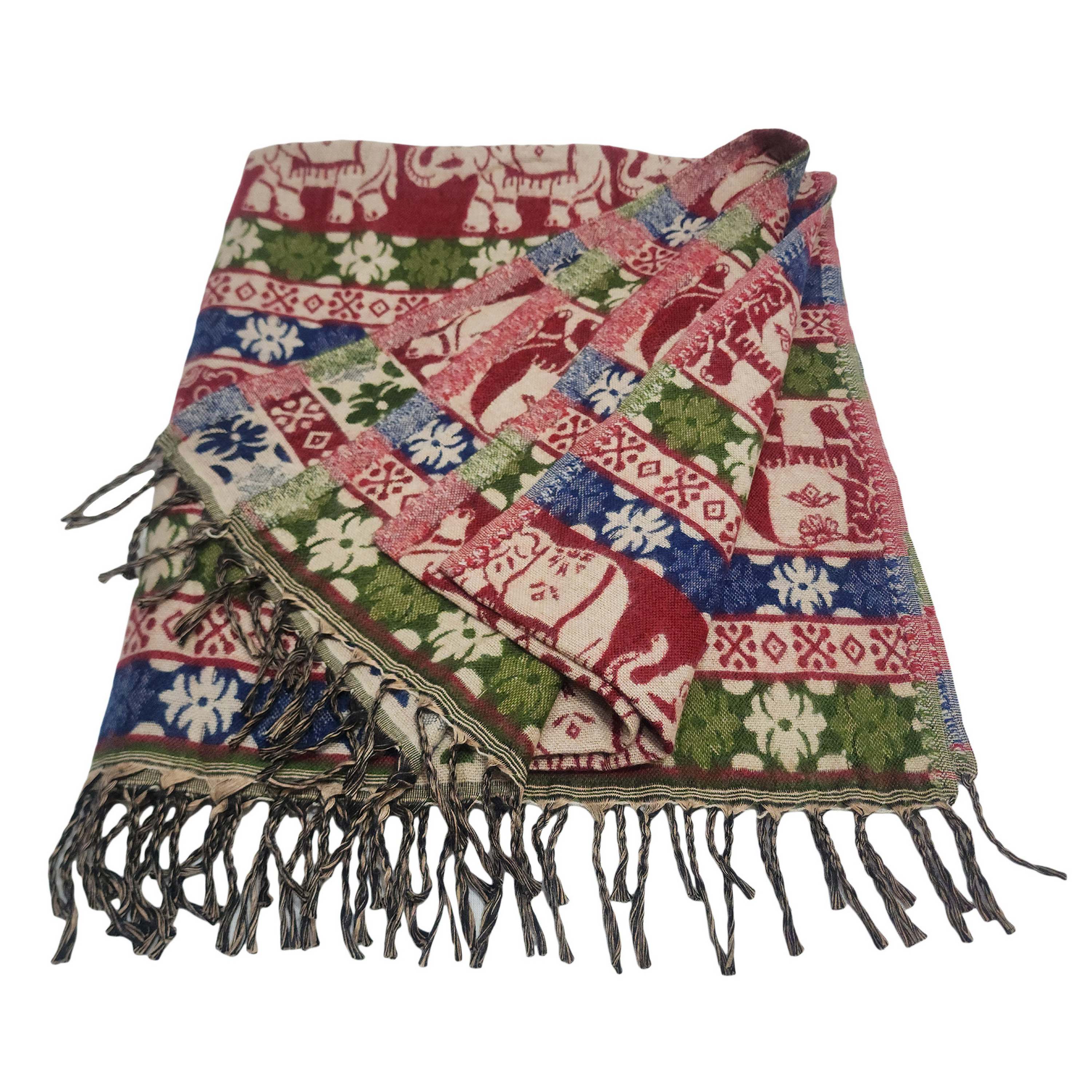 Dhaka Shawl, Multicolor Durable Acrylic Shawl With Various Patterns