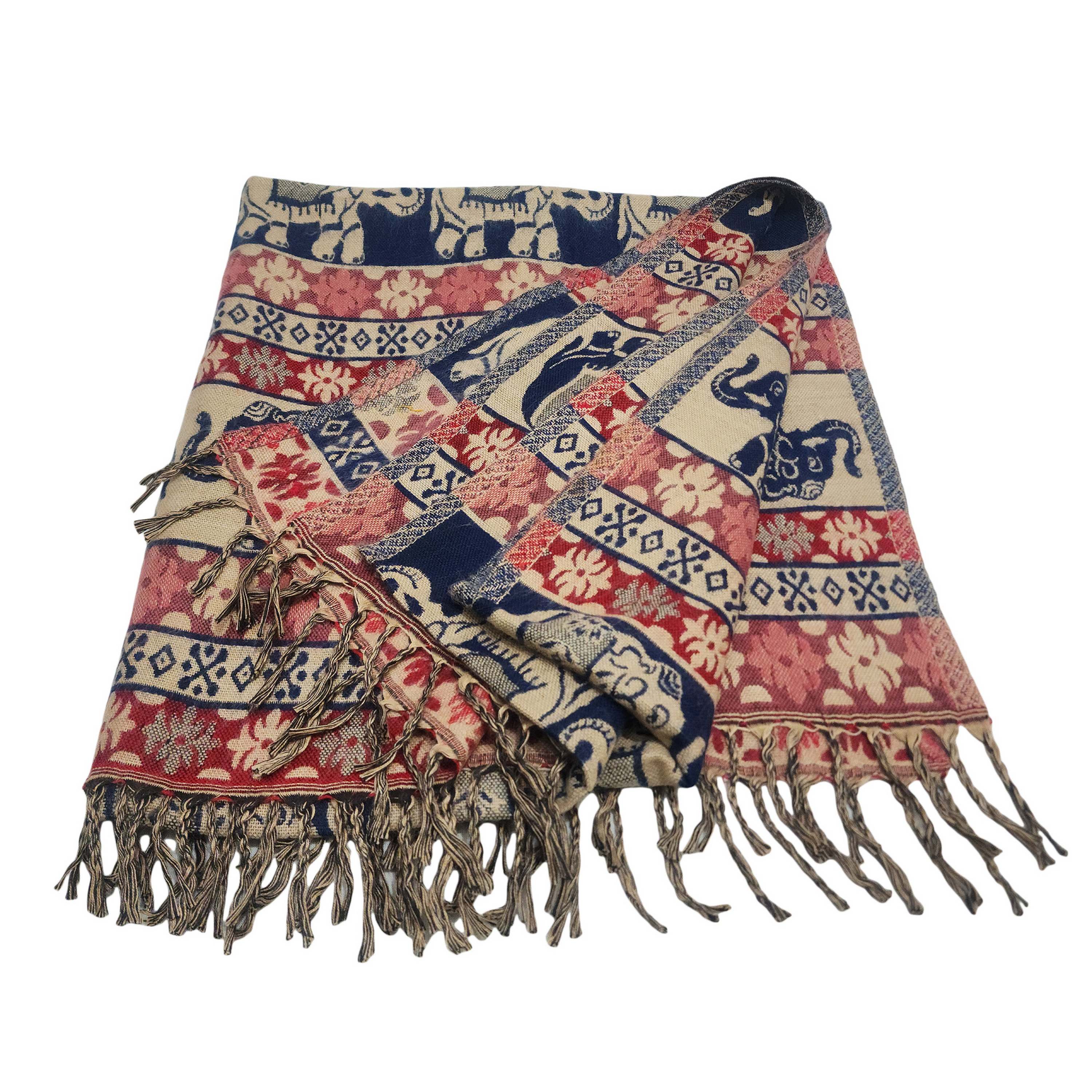 Dhaka Shawl, Multicolor Durable Acrylic Shawl With Various Patterns