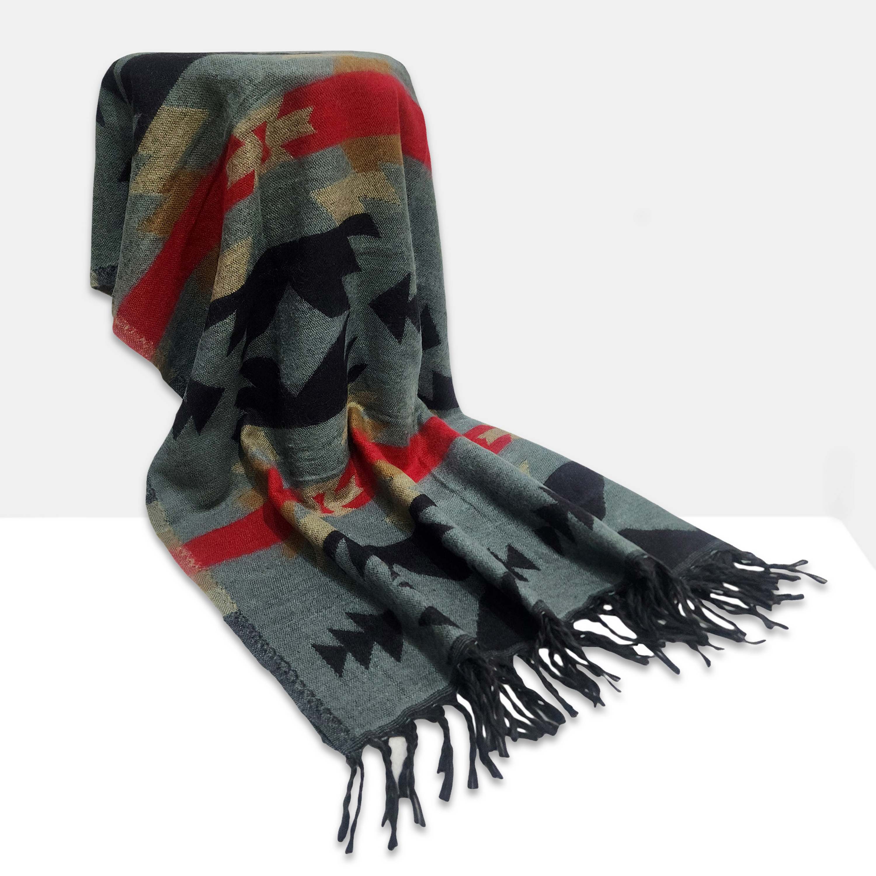 Dhaka Shawl, Multicolor Durable Acrylic Shawl <span Style=