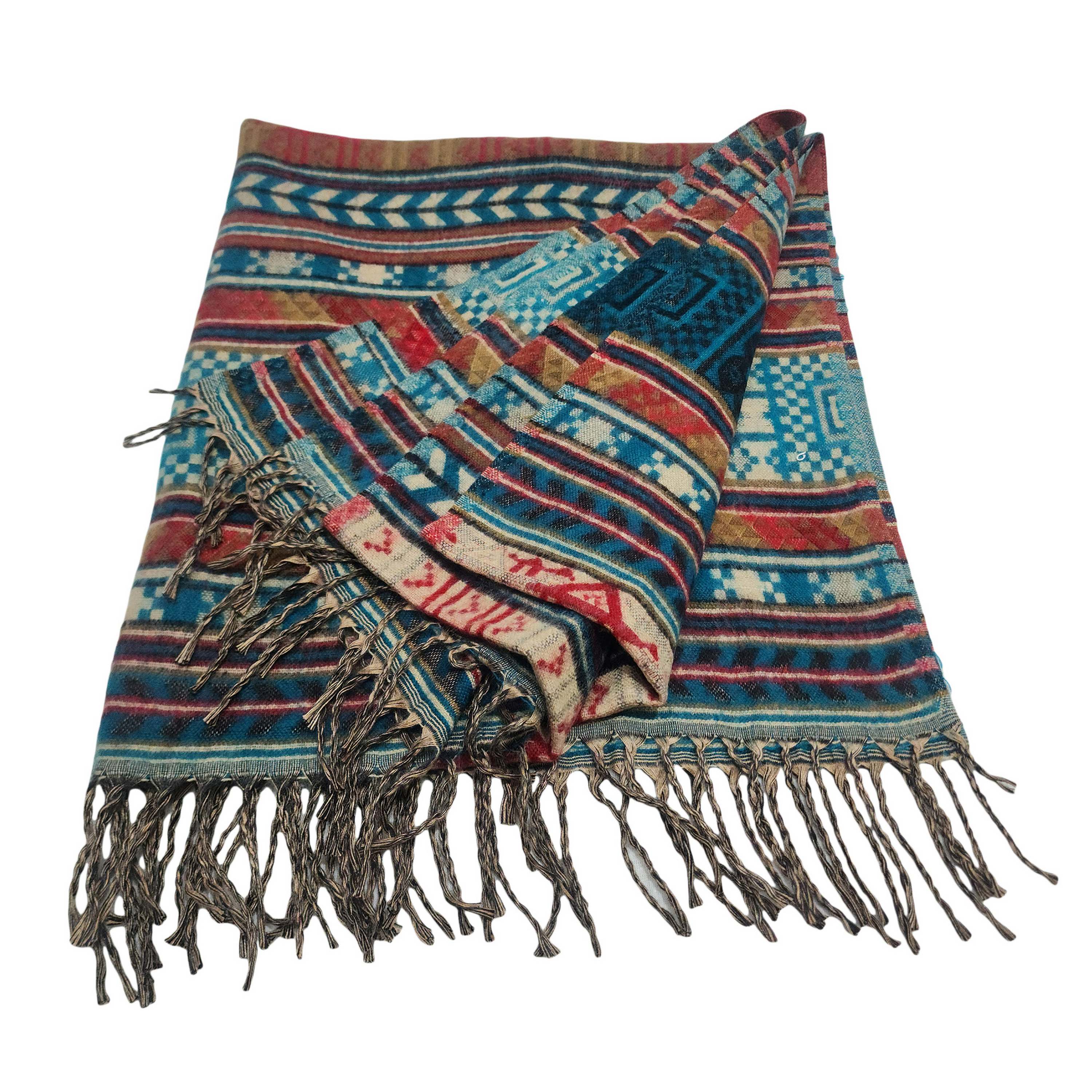 Dhaka Shawl, Multicolor Durable Acrylic Shawl With Various Patterns