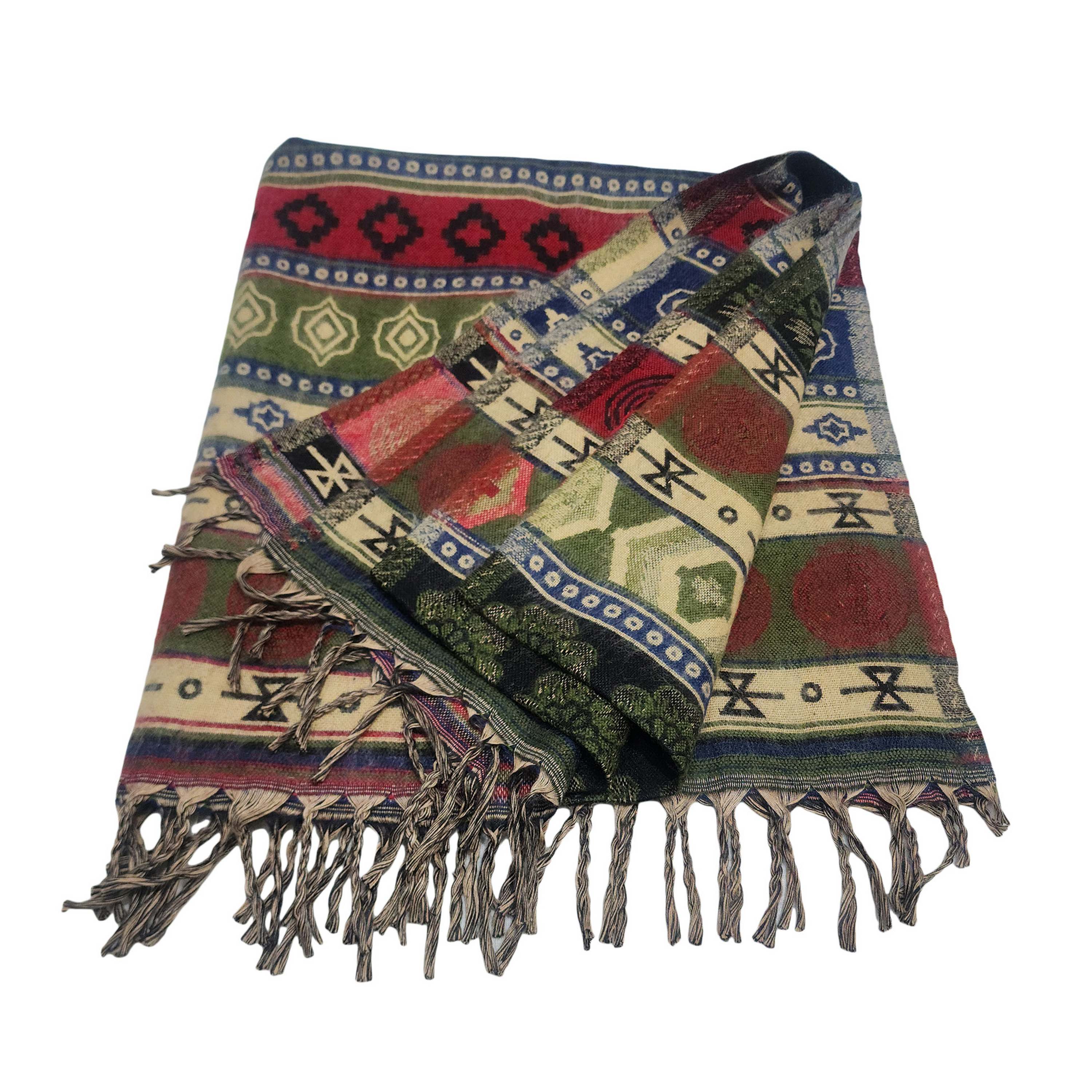 Dhaka Shawl, Multicolor Durable Acrylic Shawl With Various Patterns