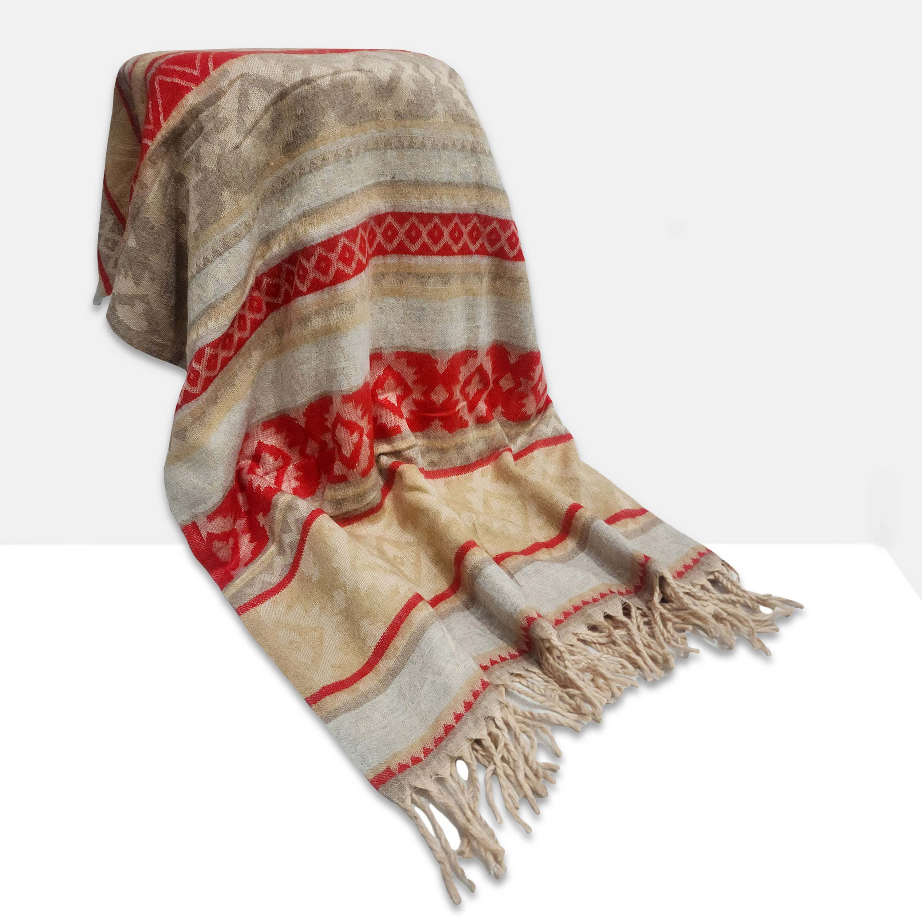 Dhaka Shawl, Multicolor Durable Acrylic Shawl <span Style=