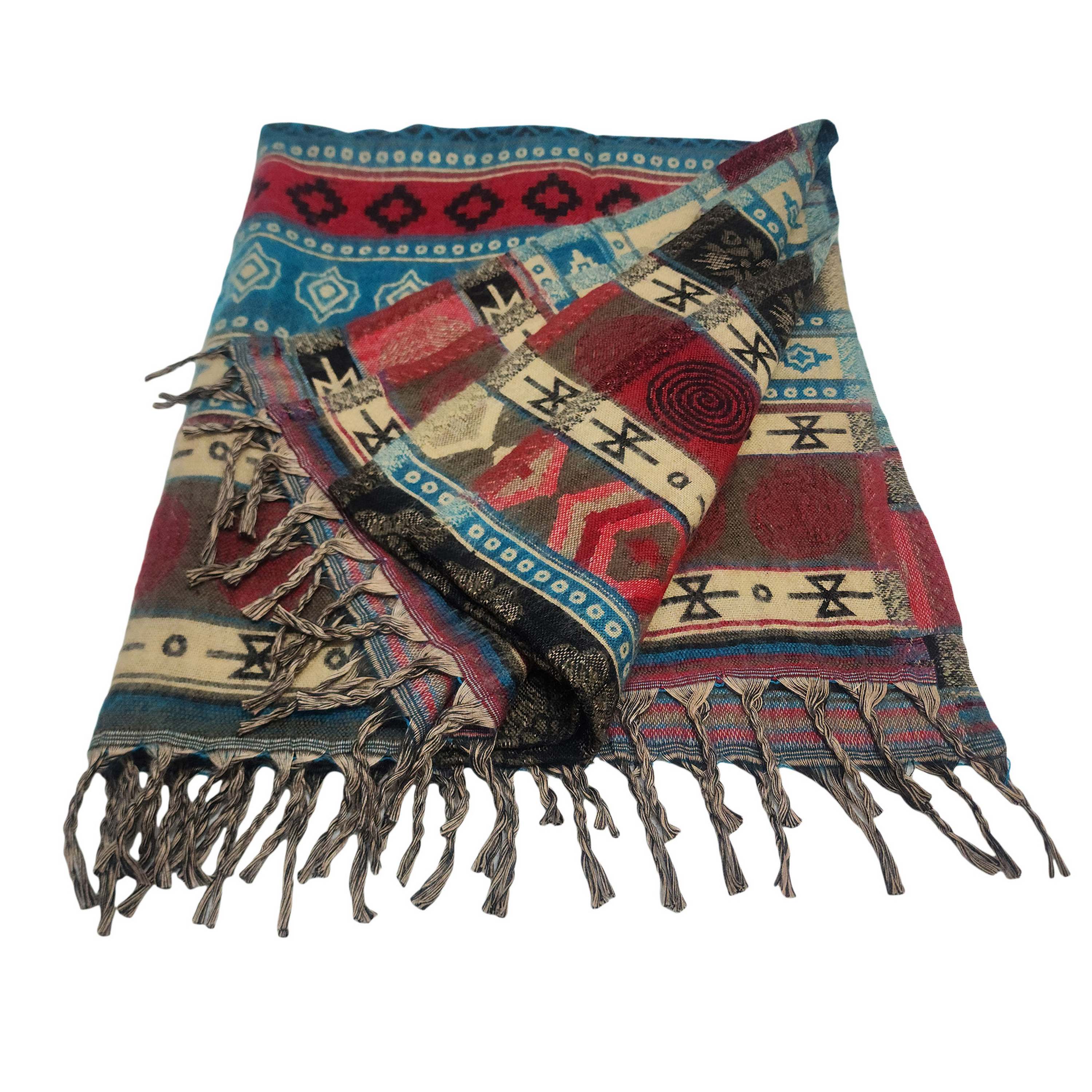 Dhaka Shawl, Multicolor Durable Acrylic Shawl With Various Patterns