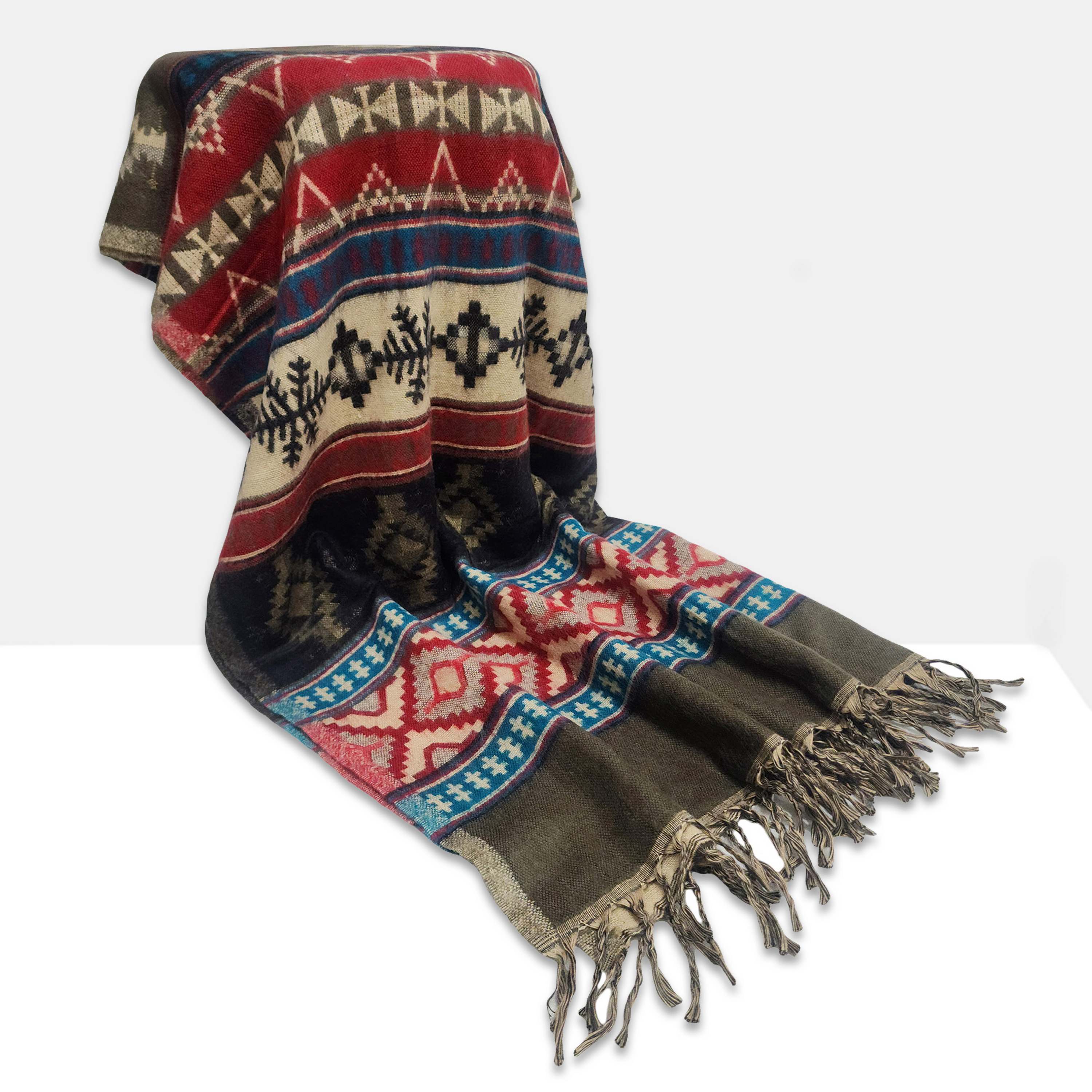 Dhaka Shawl, Multicolor Durable Acrylic Shawl <span Style=