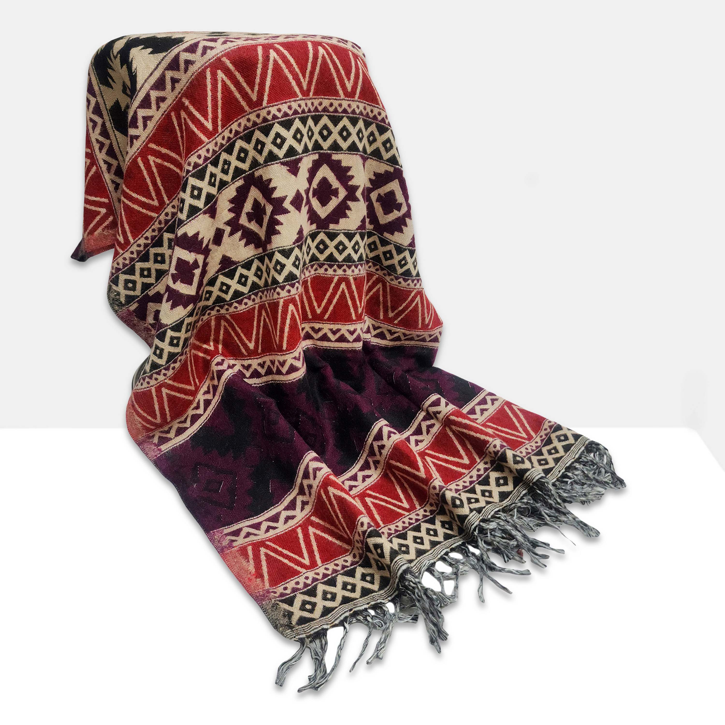 Dhaka Shawl, Multicolor Durable Acrylic Shawl <span Style=