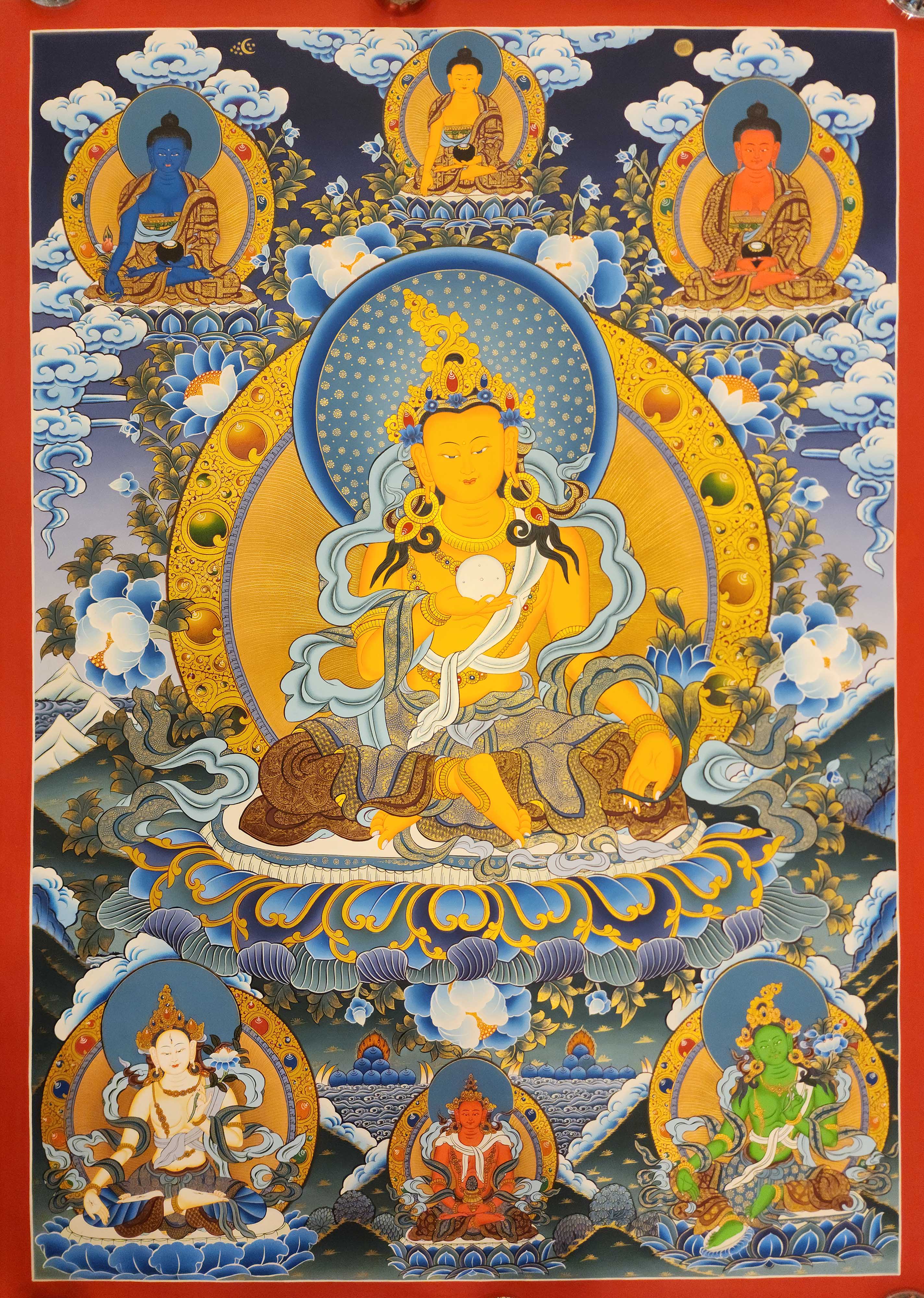 Ksitigarbha - Bodhisattva, Buddhist Handmade Thangka Painting, <span Style=