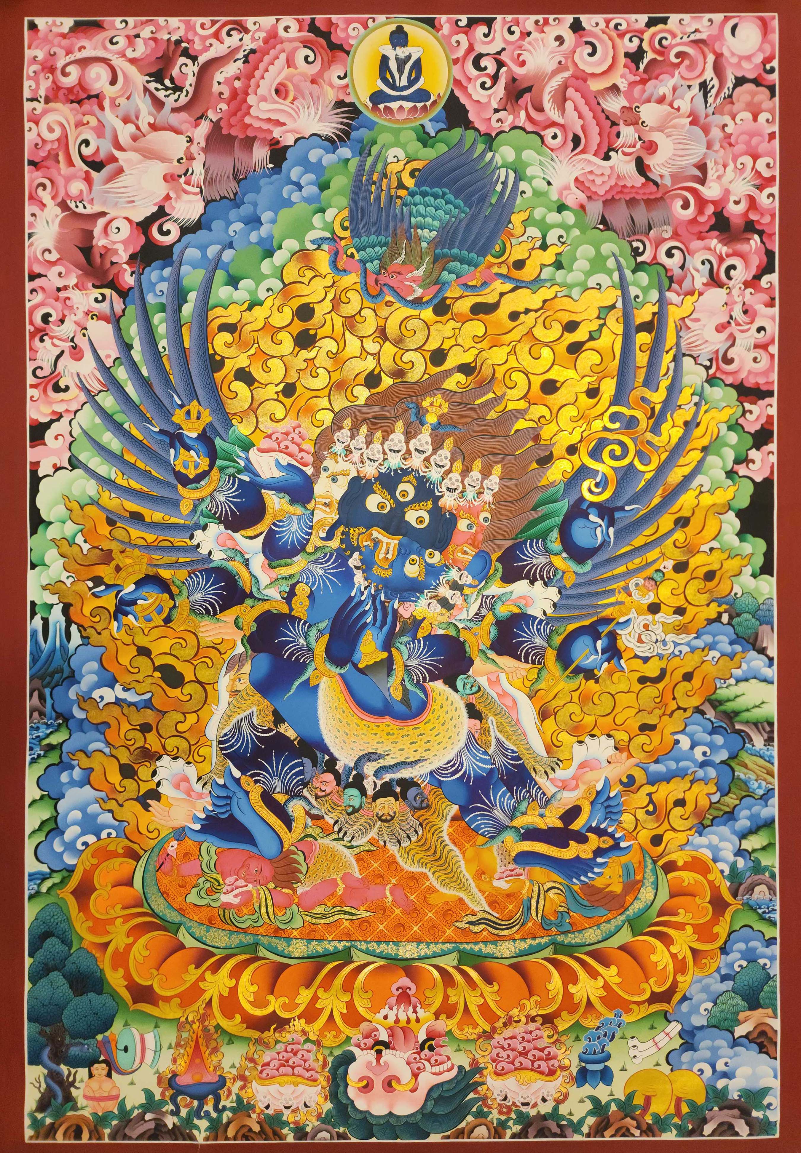 Vajrakilaya - Dorje Phurba, Buddhist Handmade Thangka Painting, Tibetan Style, <span Style=