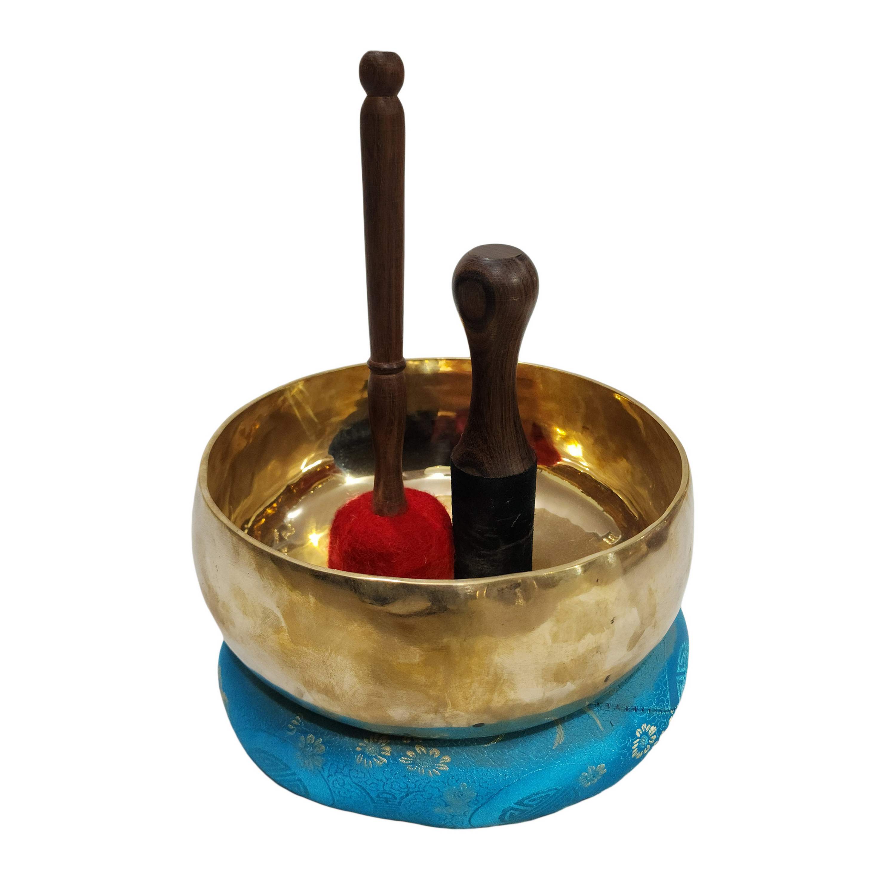Singing Bowl, Buddhist Hand Beaten Therapy Bowls, With Glossy Finishing, Head Bowl, select Accessories