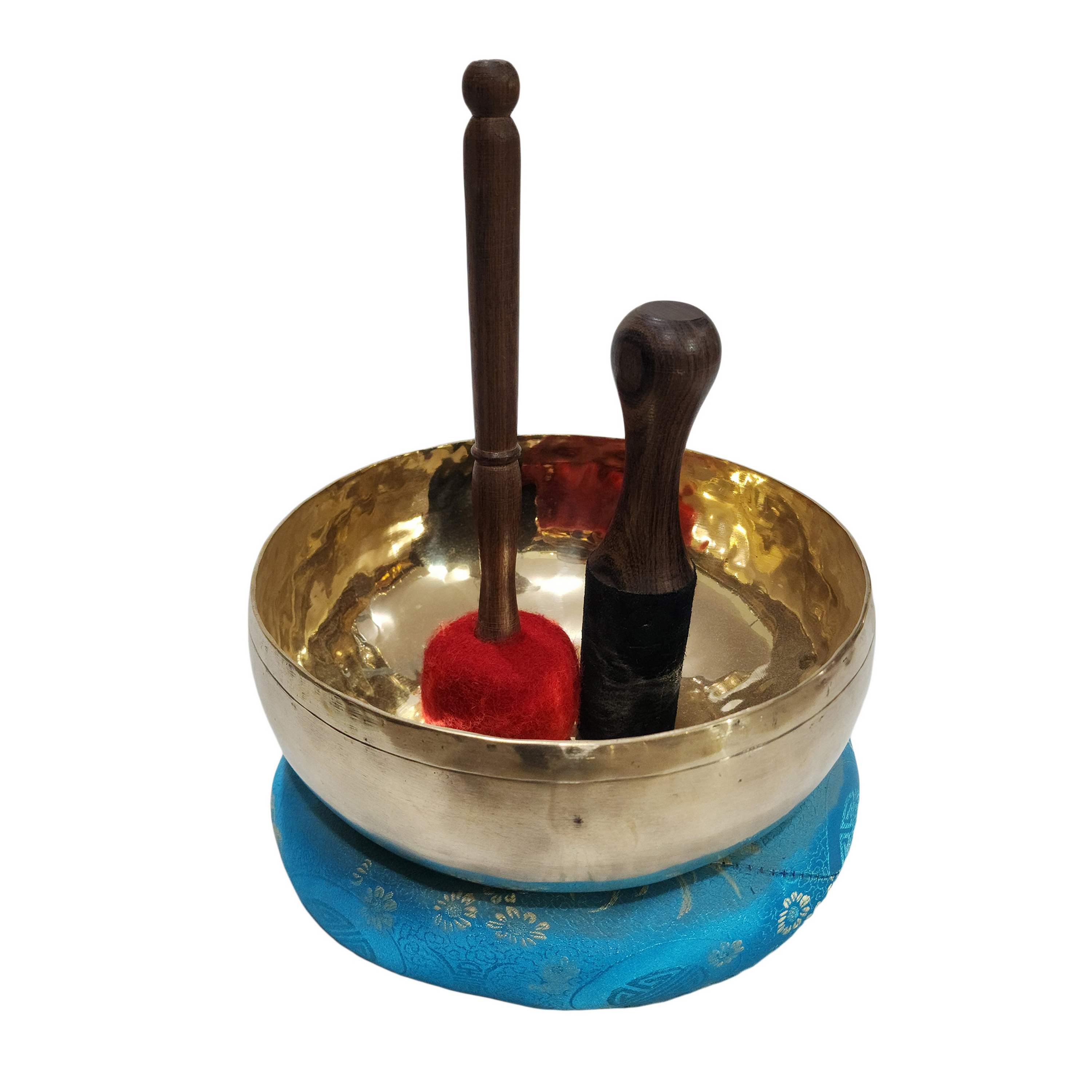 Singing Bowl, Buddhist Hand Beaten Therapy Bowls, With Glossy Finishing, Head Bowl, select Accessories