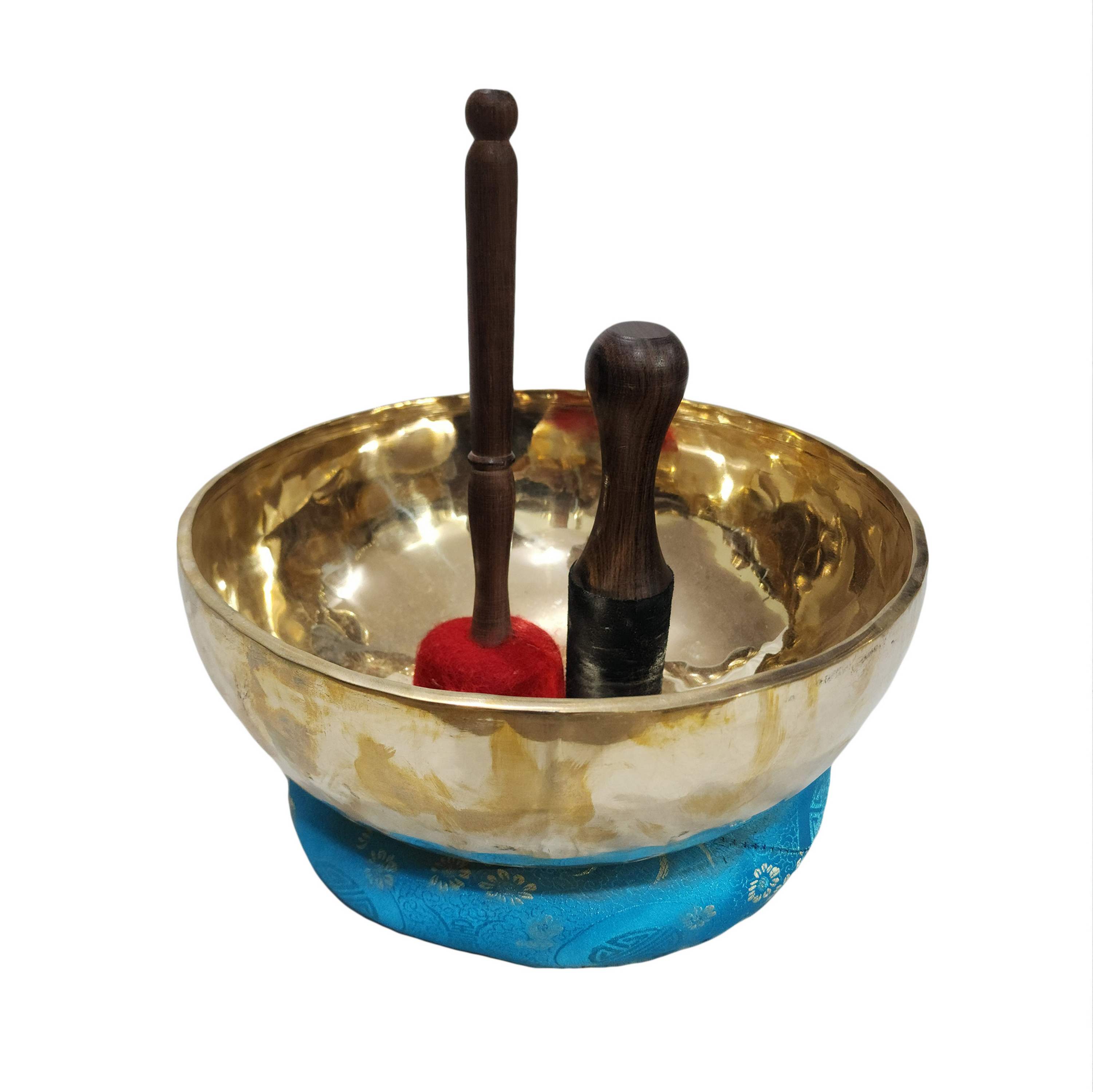 Singing Bowl, Buddhist Hand Beaten Therapy Bowls, With Glossy Finishing, Head Bowl, select Accessories