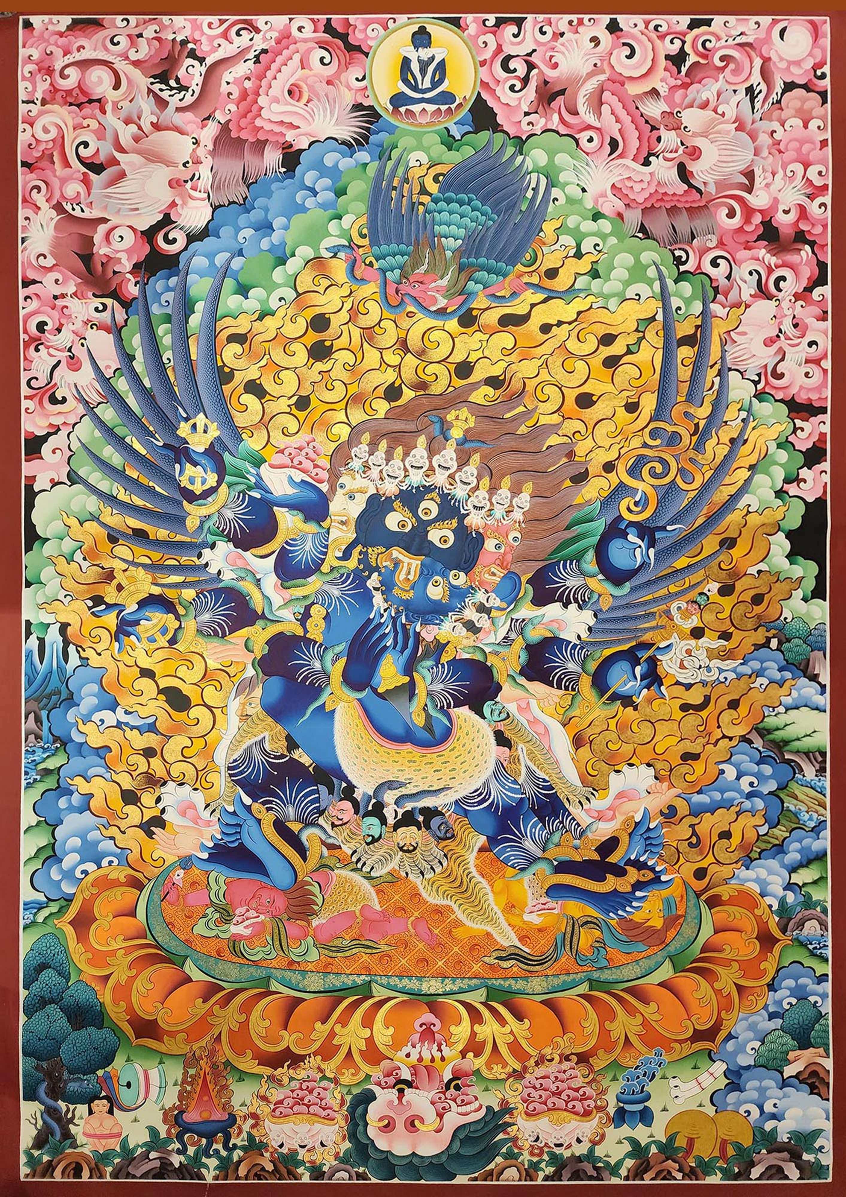 Vajrakilaya Thangka, Tibetan Buddhist Art, Hand Painted, <span Style=
