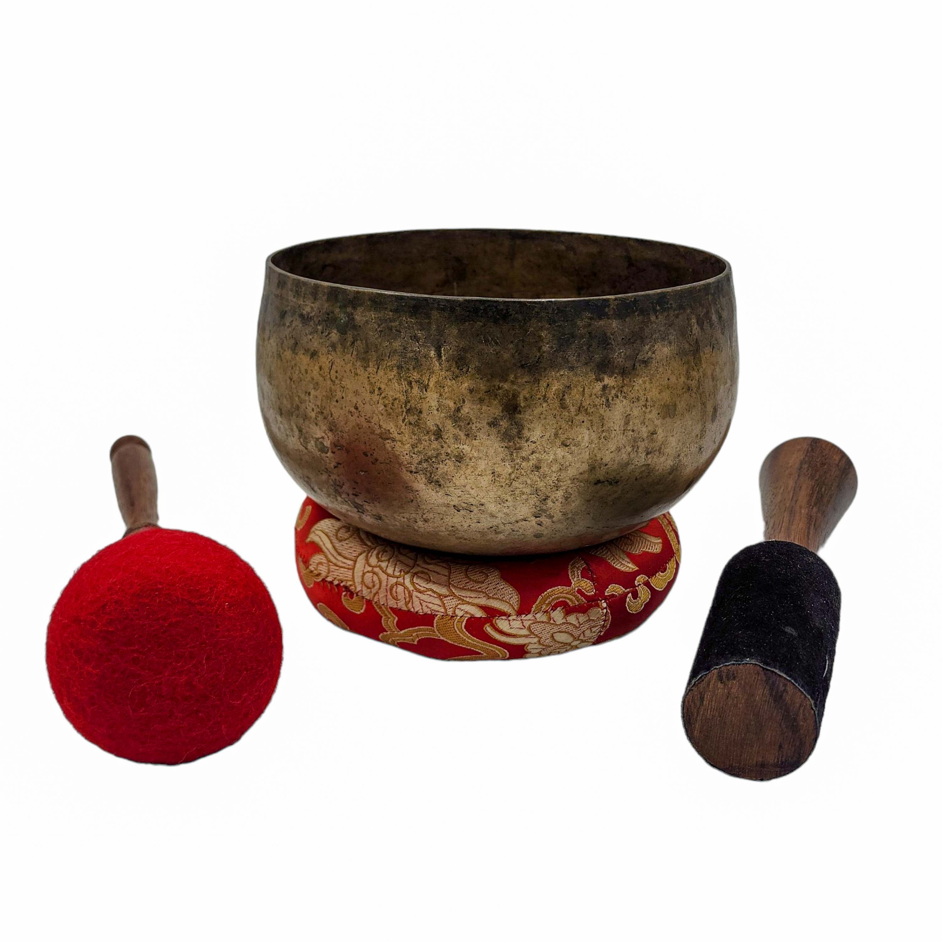 Kopre Singing Bowl, Buddhist Hand Beaten, Antique Finishing, select Accessories