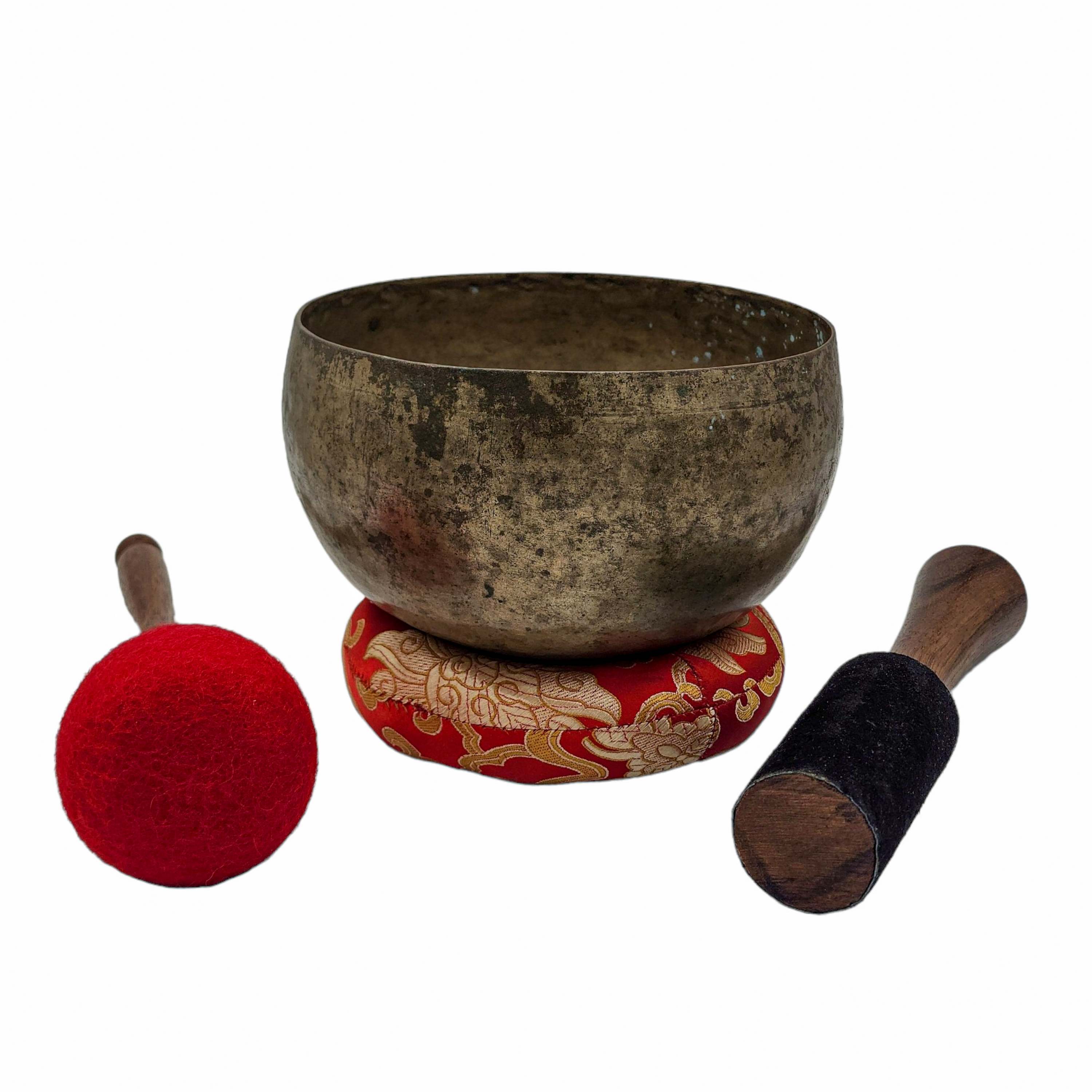 Kopre Singing Bowl, Buddhist Hand Beaten, Antique Finishing, select Accessories