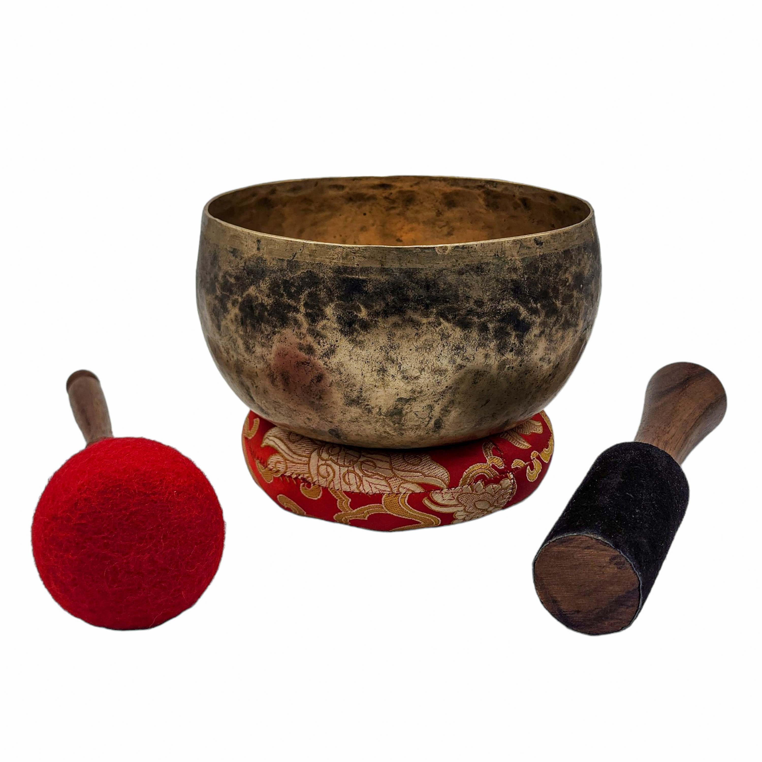 Kopre Singing Bowl, Buddhist Hand Beaten, Antique Finishing, select Accessories