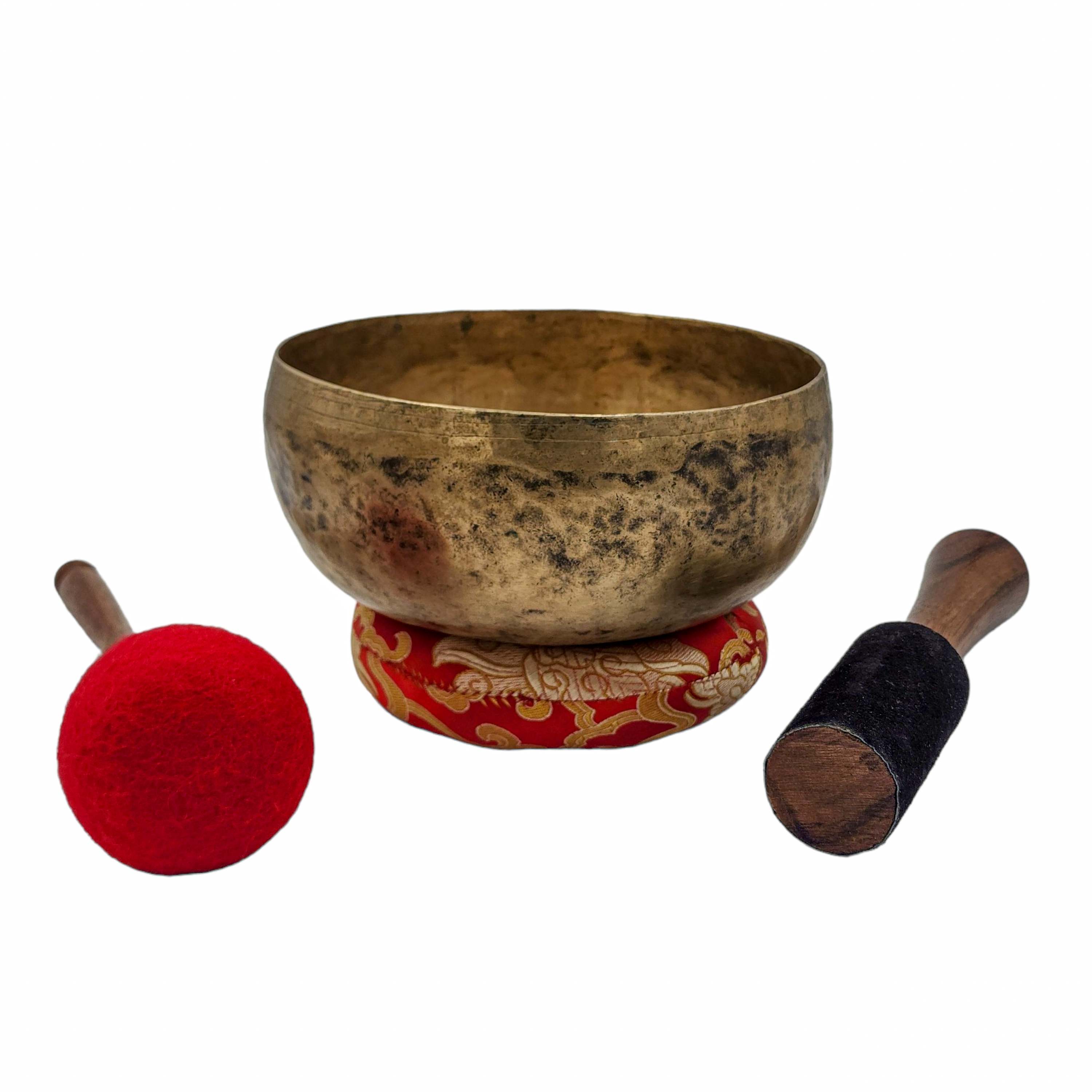 Kopre Singing Bowl, Buddhist Hand Beaten, Antique Finishing, select Accessories