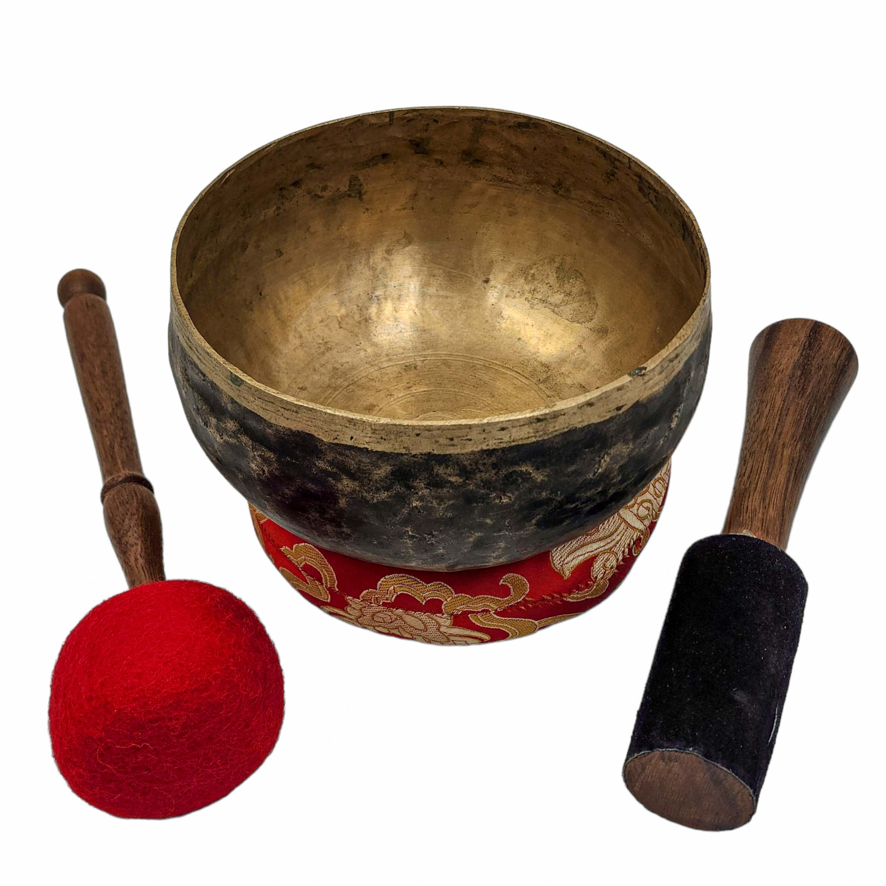 Kopre Singing Bowl, Buddhist Hand Beaten, Antique Finishing
