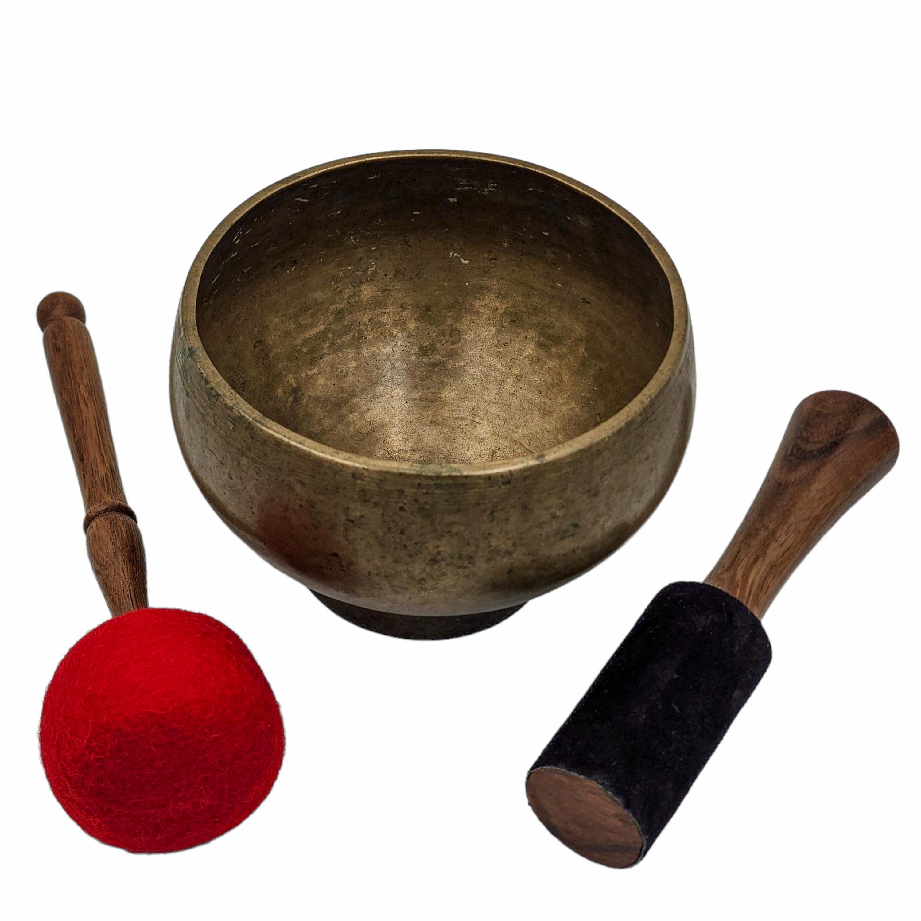 Naga Singing Bowl, Buddhist Hand Beaten, Antique Finishing, <span Style=