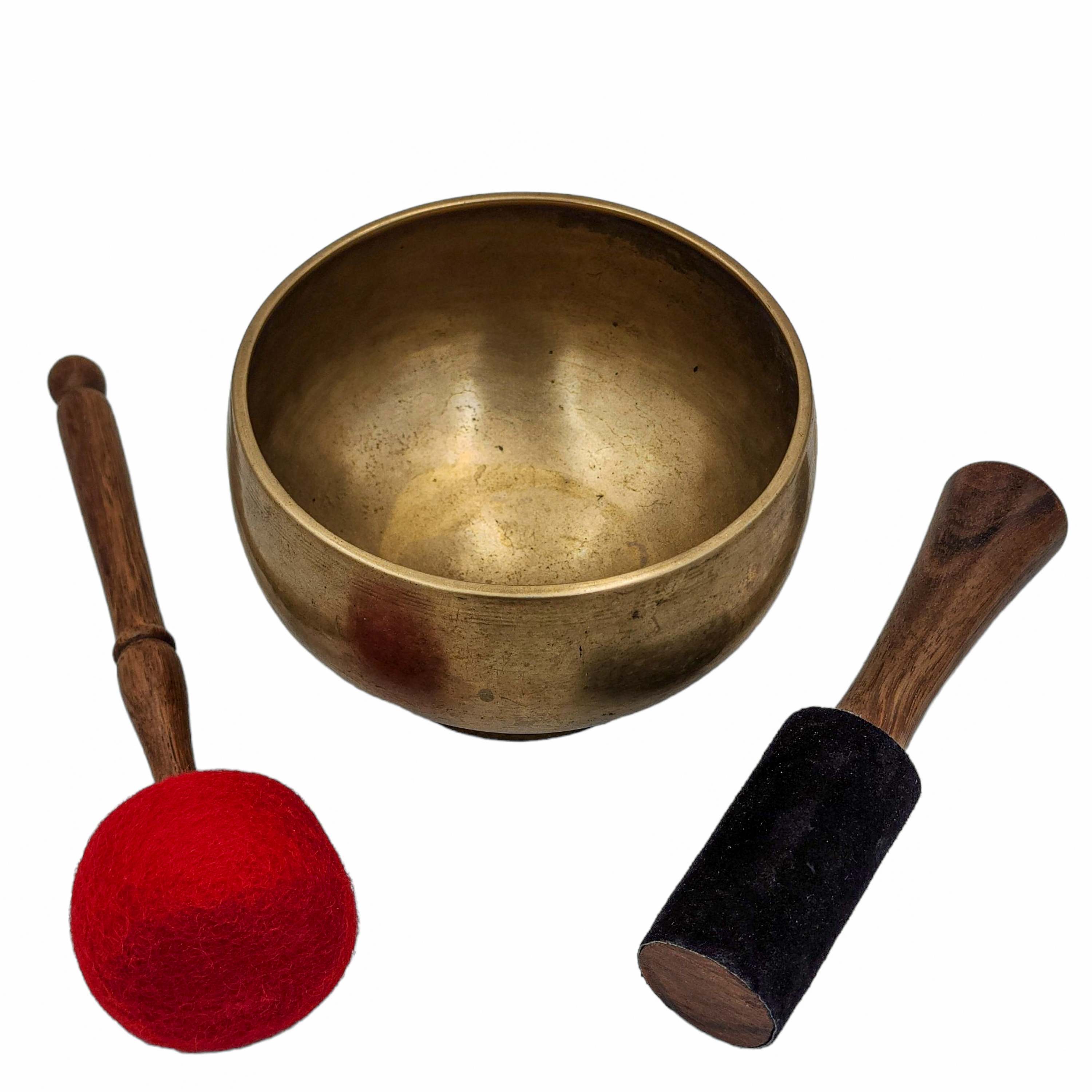 Naga Singing Bowl, Buddhist Hand Beaten, Antique Finishing, <span Style=