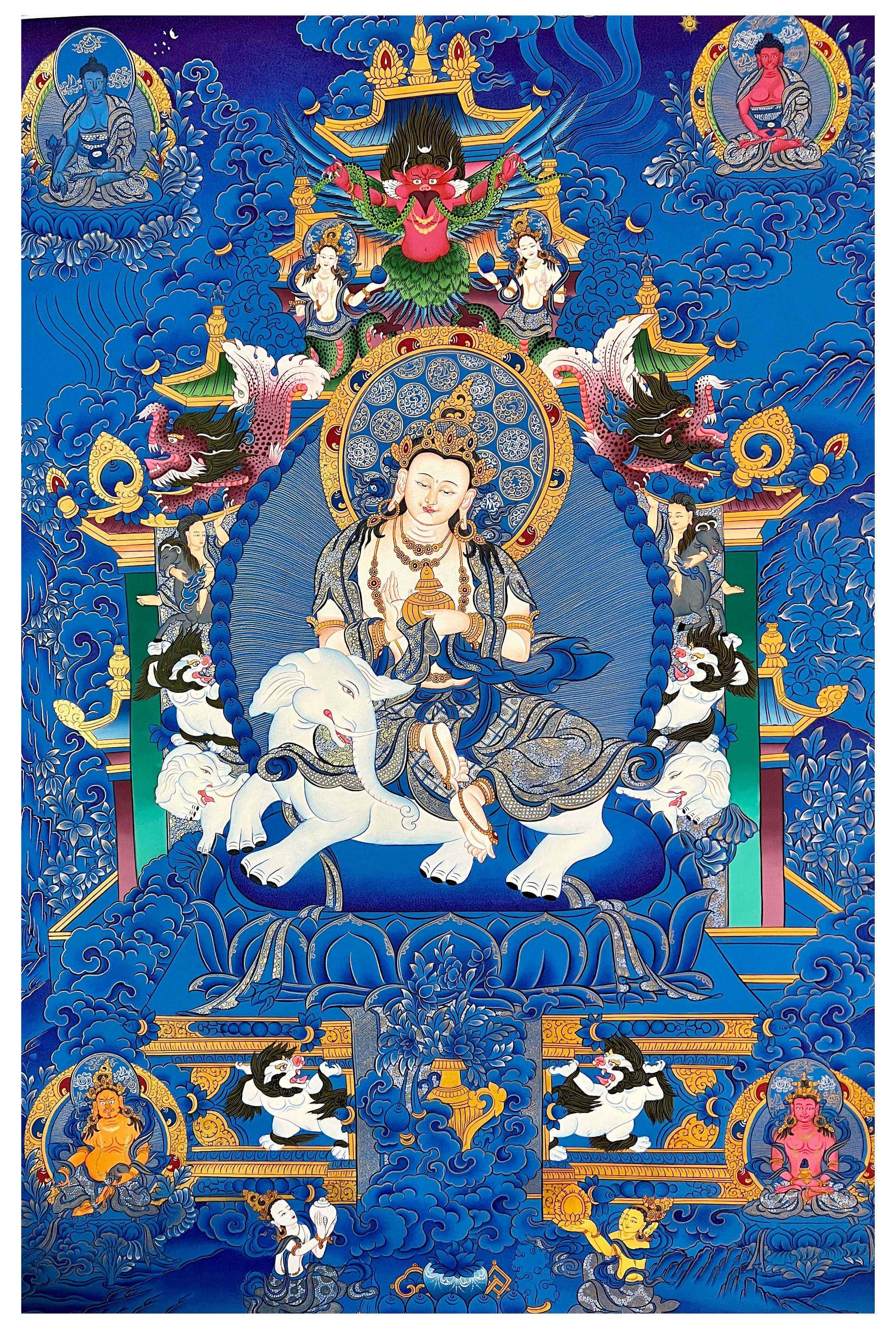 Bodhisattva Thangka, Tibetan Buddhist Art, Hand Painted, <span Style=