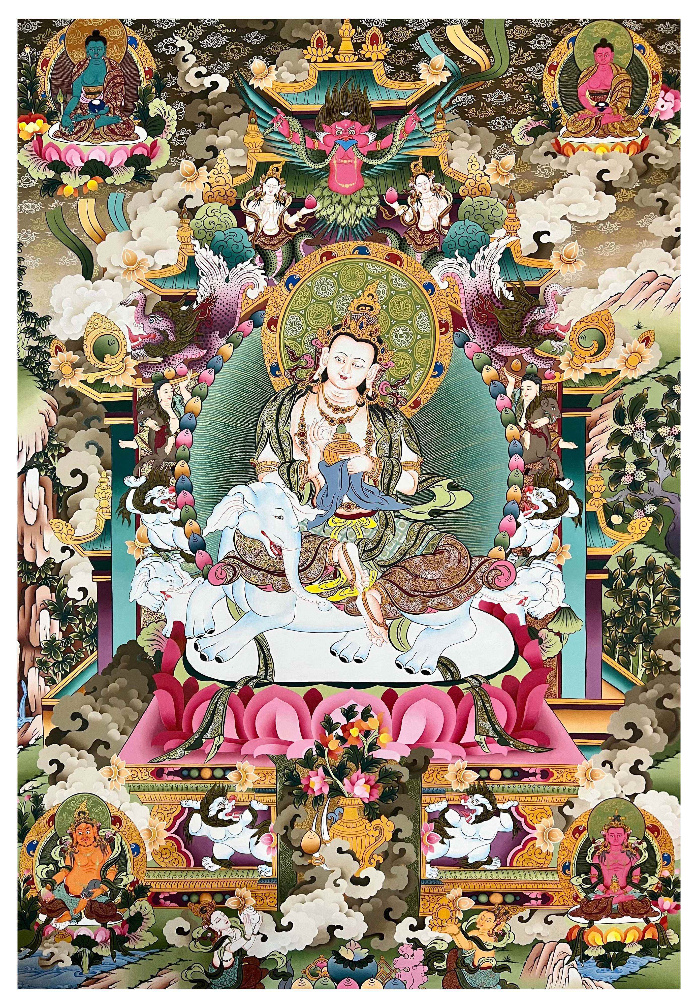 Bodhisattva Thangka, Tibetan Buddhist Art, Hand Painted, <span Style=