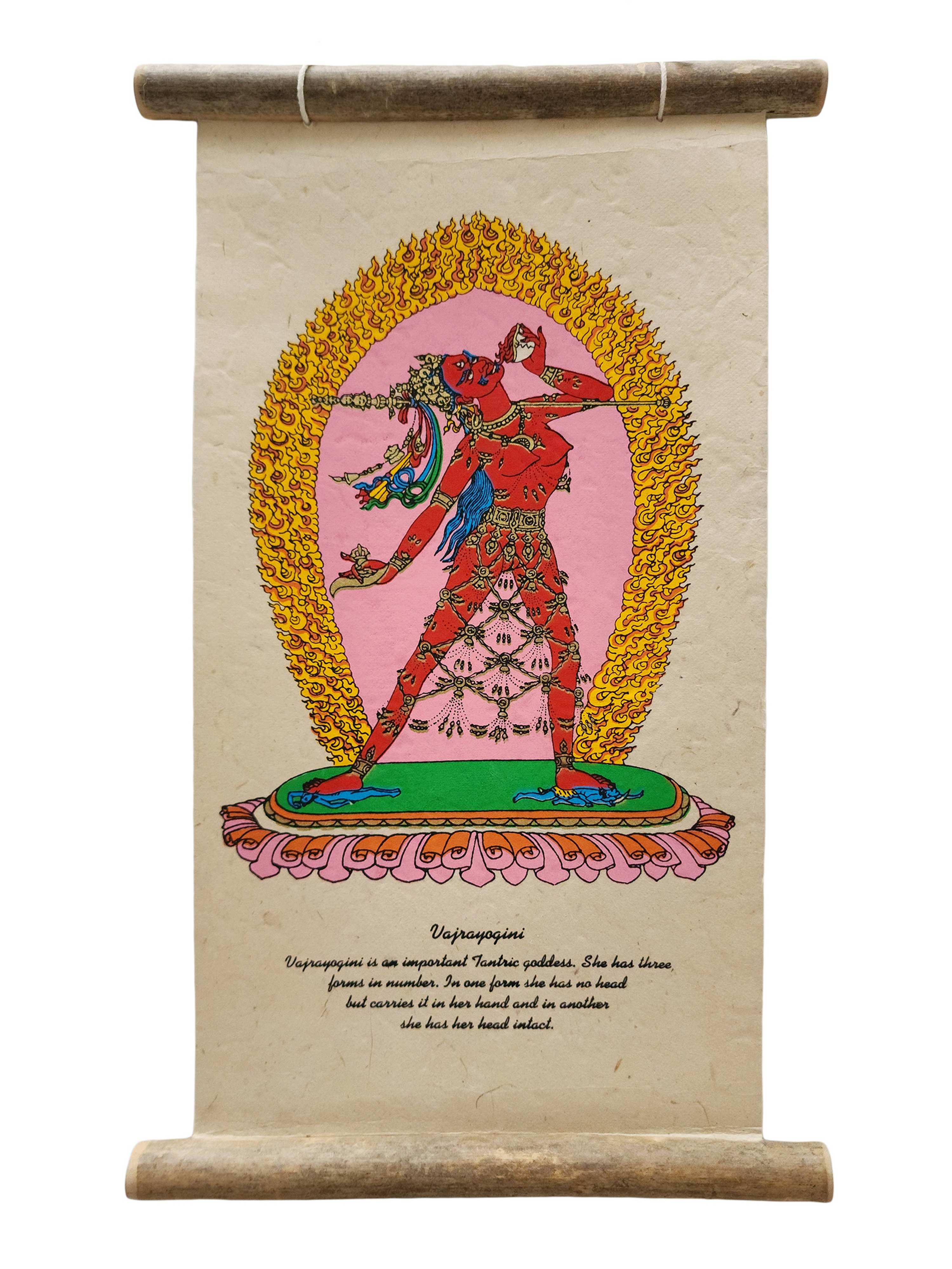 Vajrayogini, Buddhist Scroll, Made In Lokta Paper, <span Style=