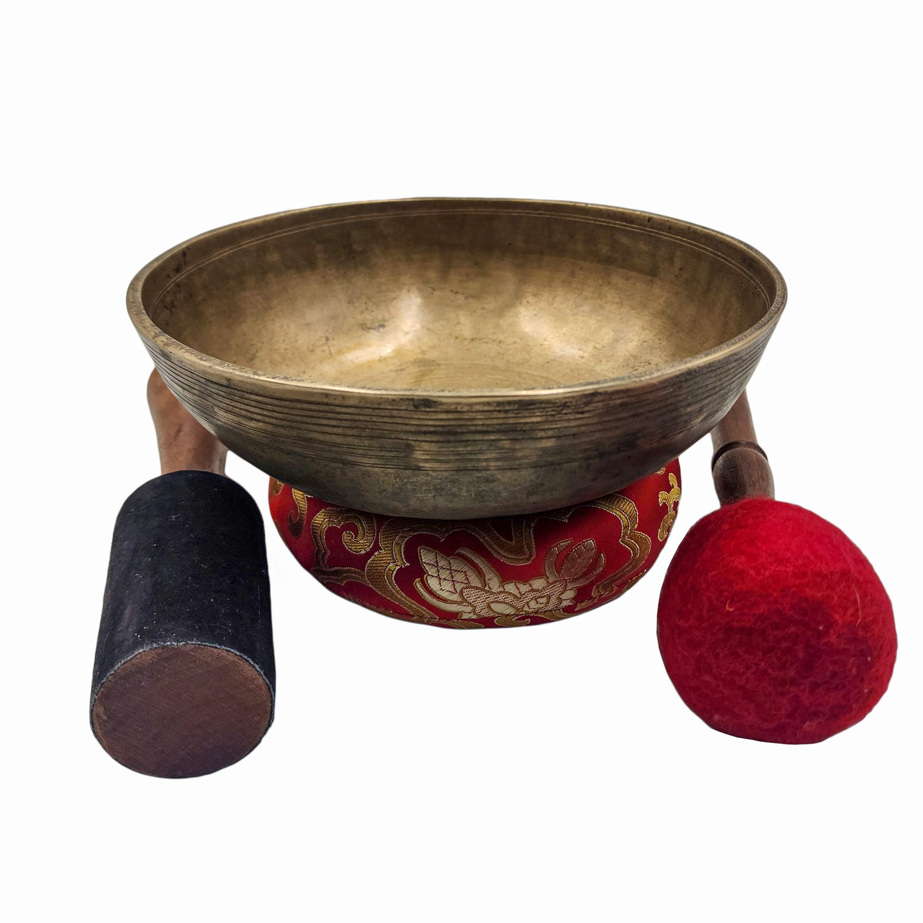 Manipuri Singing Bowl, Buddhist Hand Beaten, Antique Finishing