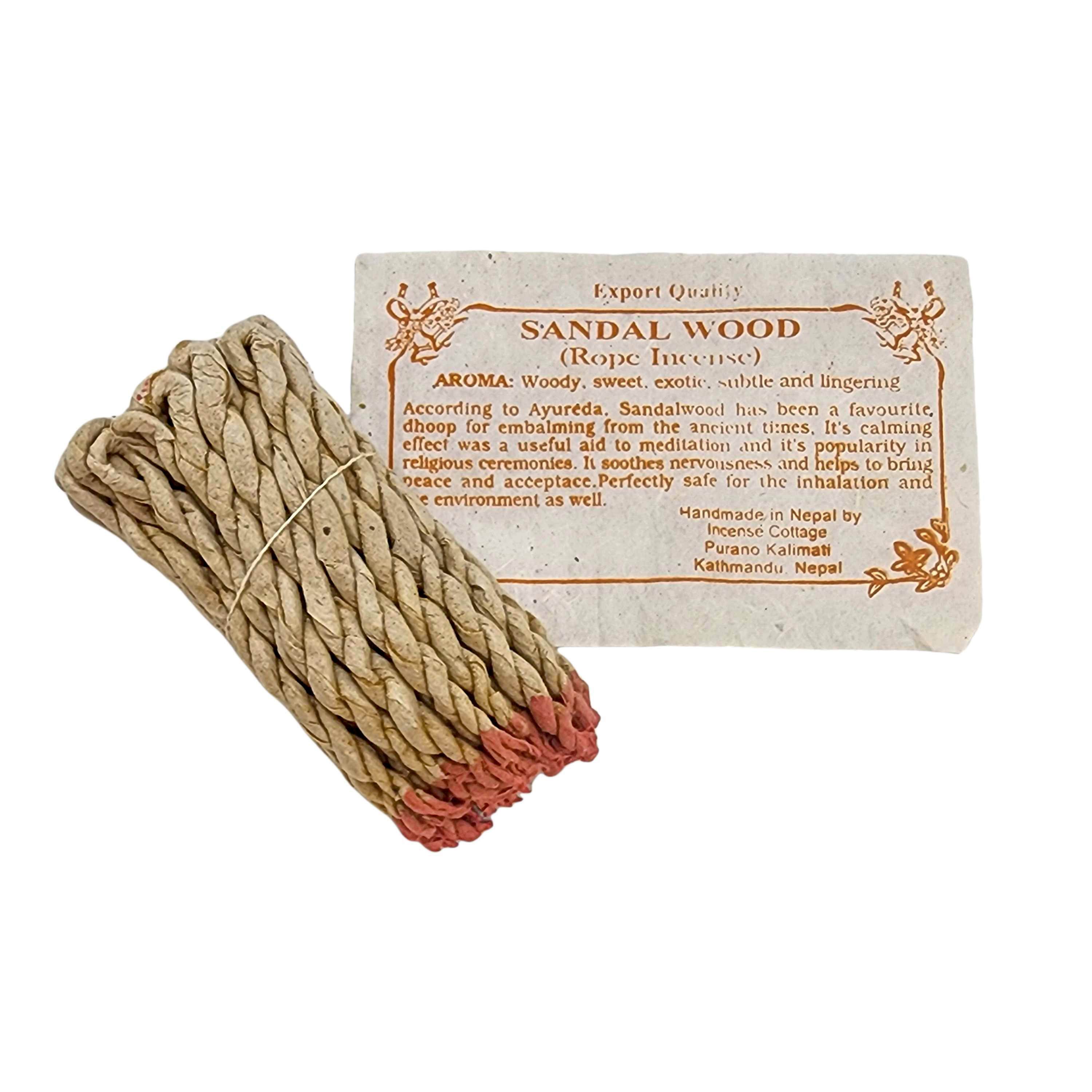 Sandal Wood Traditional Handmade Rope Incense, <span Style=