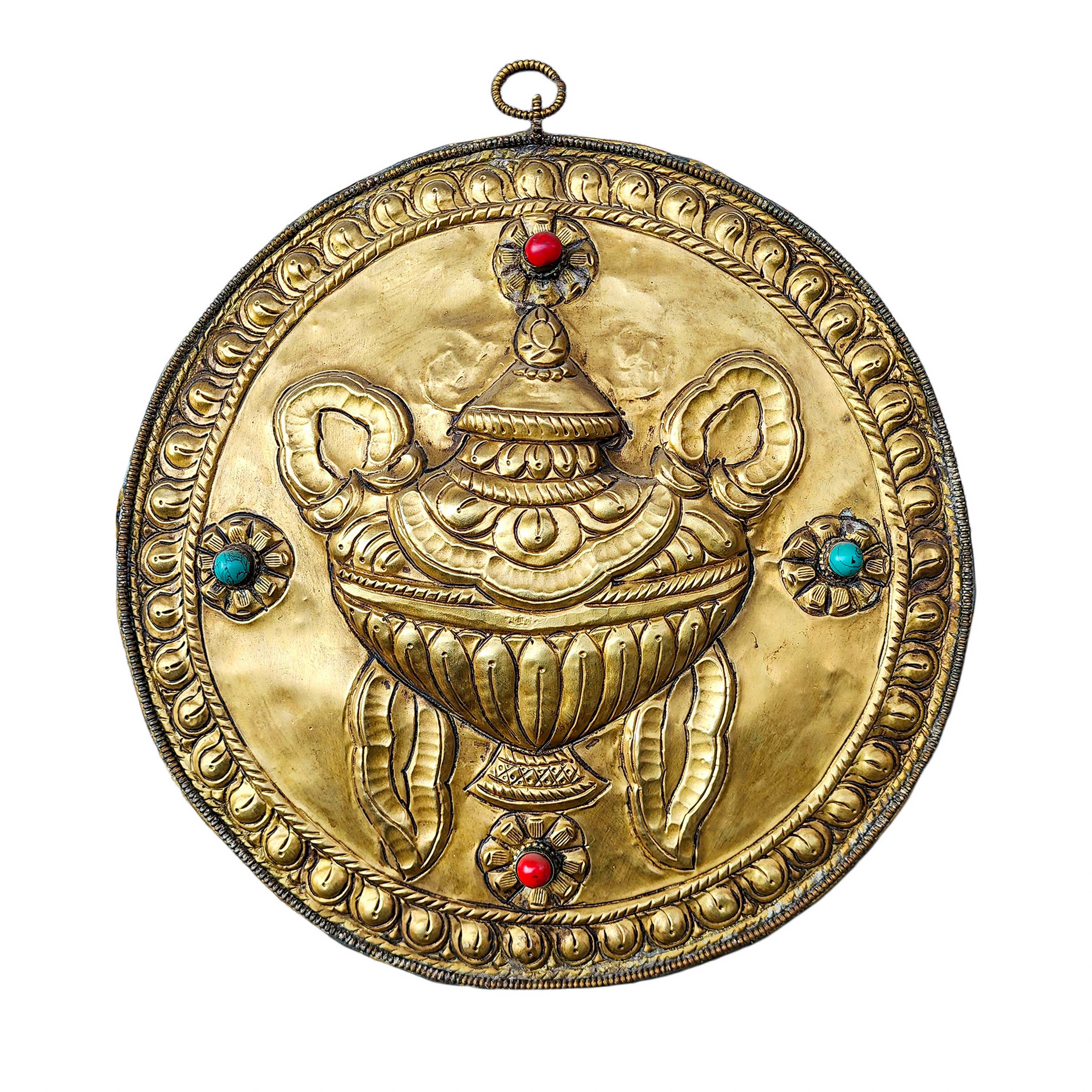 Buddhist Metal Wall Hanging, Tibetan Calendar <span Style=
