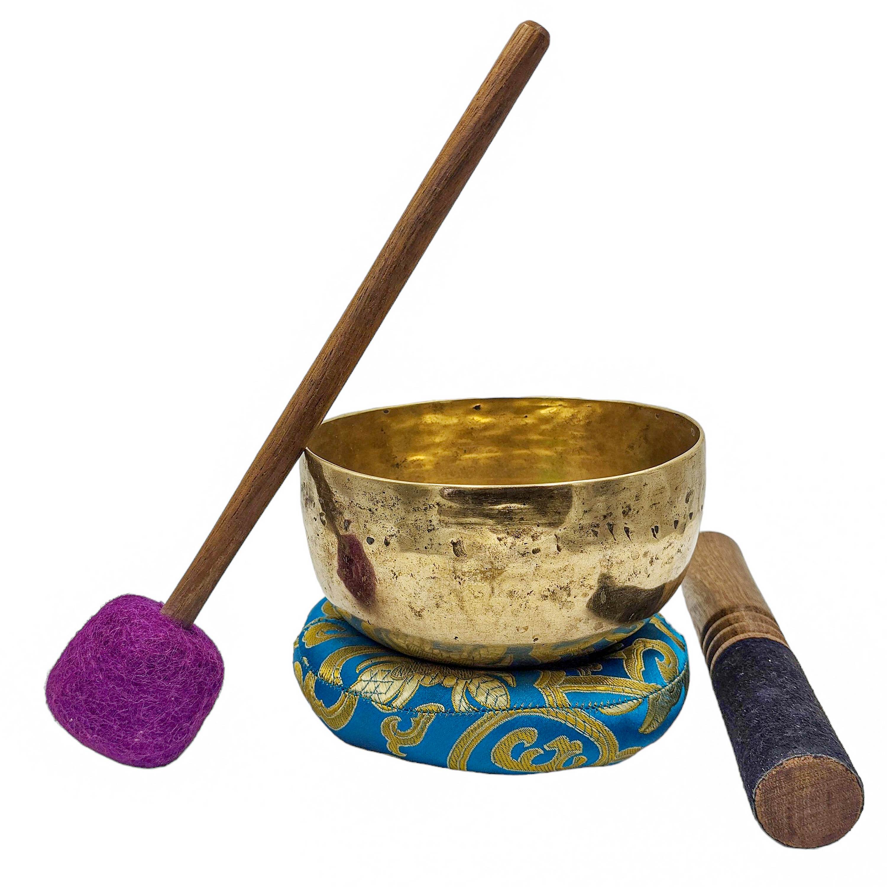 Kopre Singing Bowl, Buddhist Hand Beaten, Antique Finishing, <span Style=