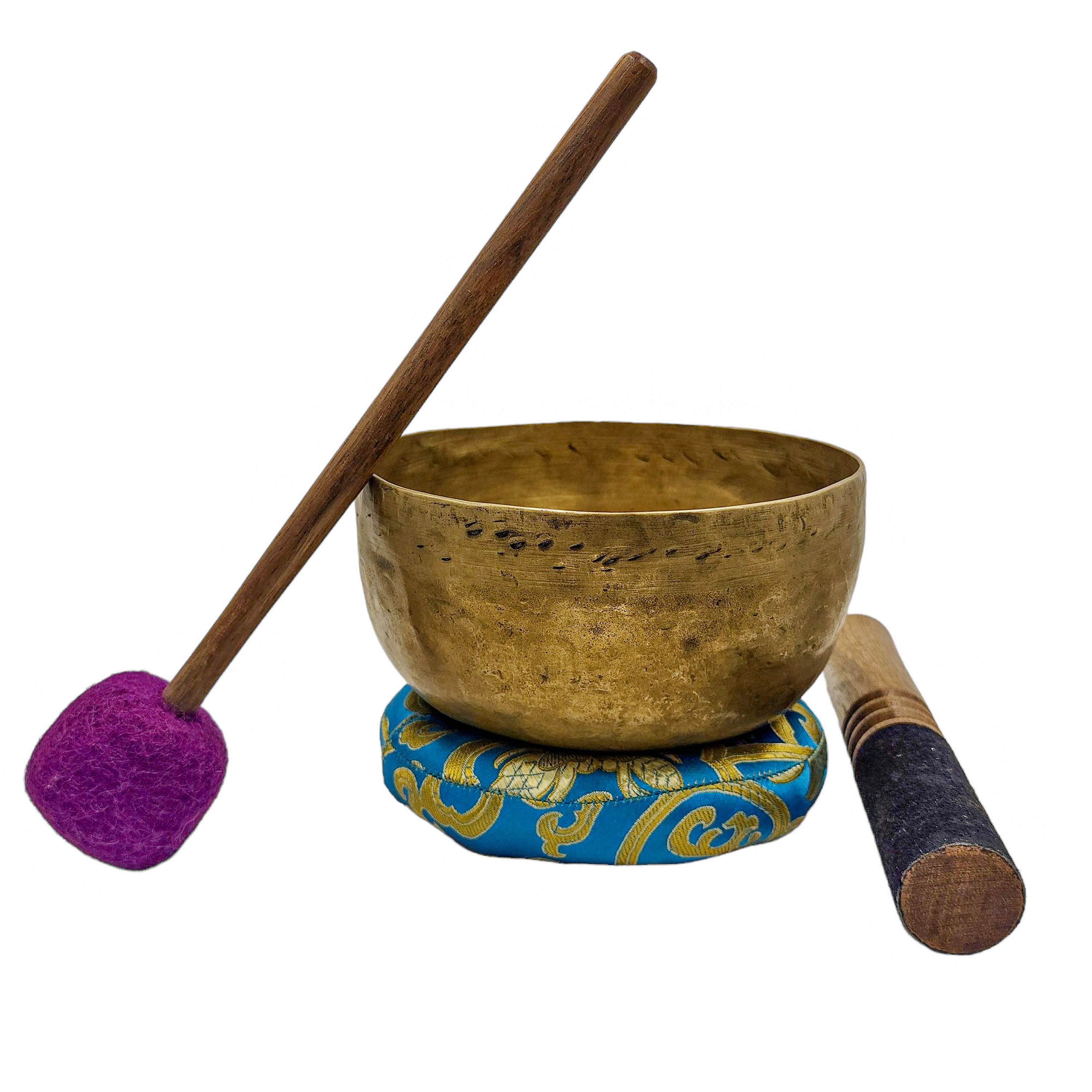 Kopre Singing Bowl, Buddhist Hand Beaten, Antique Finishing