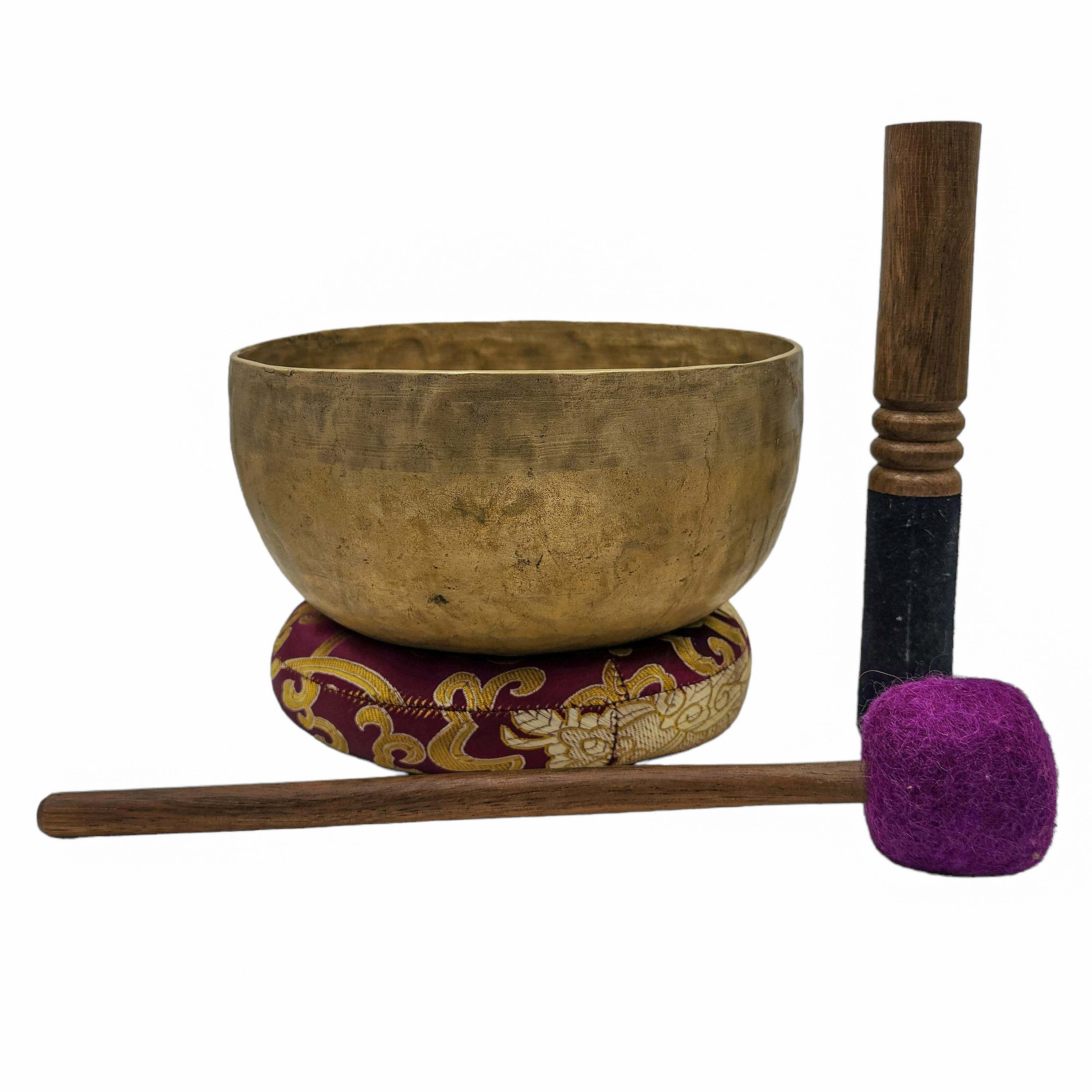 Kopre Singing Bowl, Buddhist Hand Beaten, Antique Finishing, <span Style=