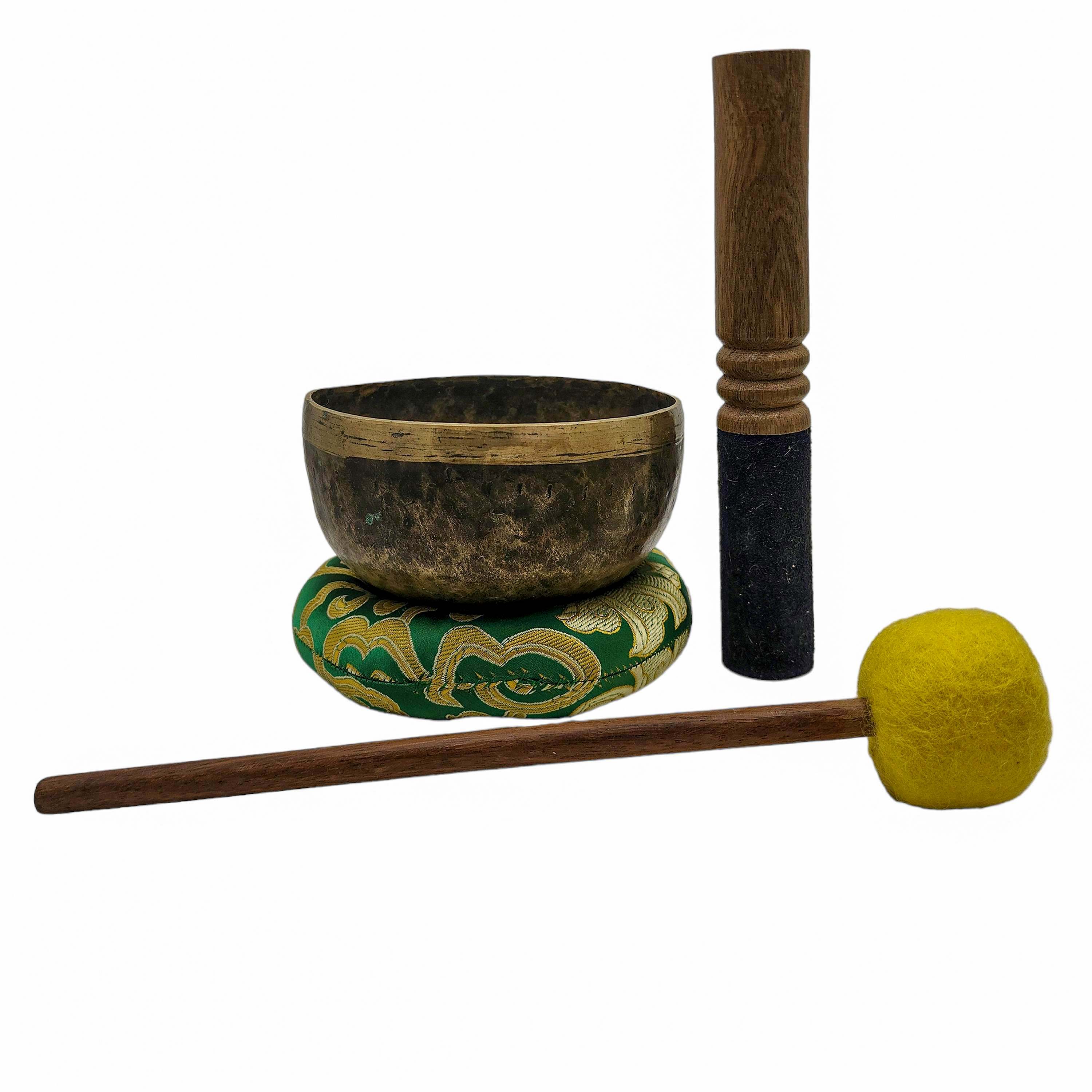 Kopre Singing Bowl, Buddhist Hand Beaten, Antique Finishing