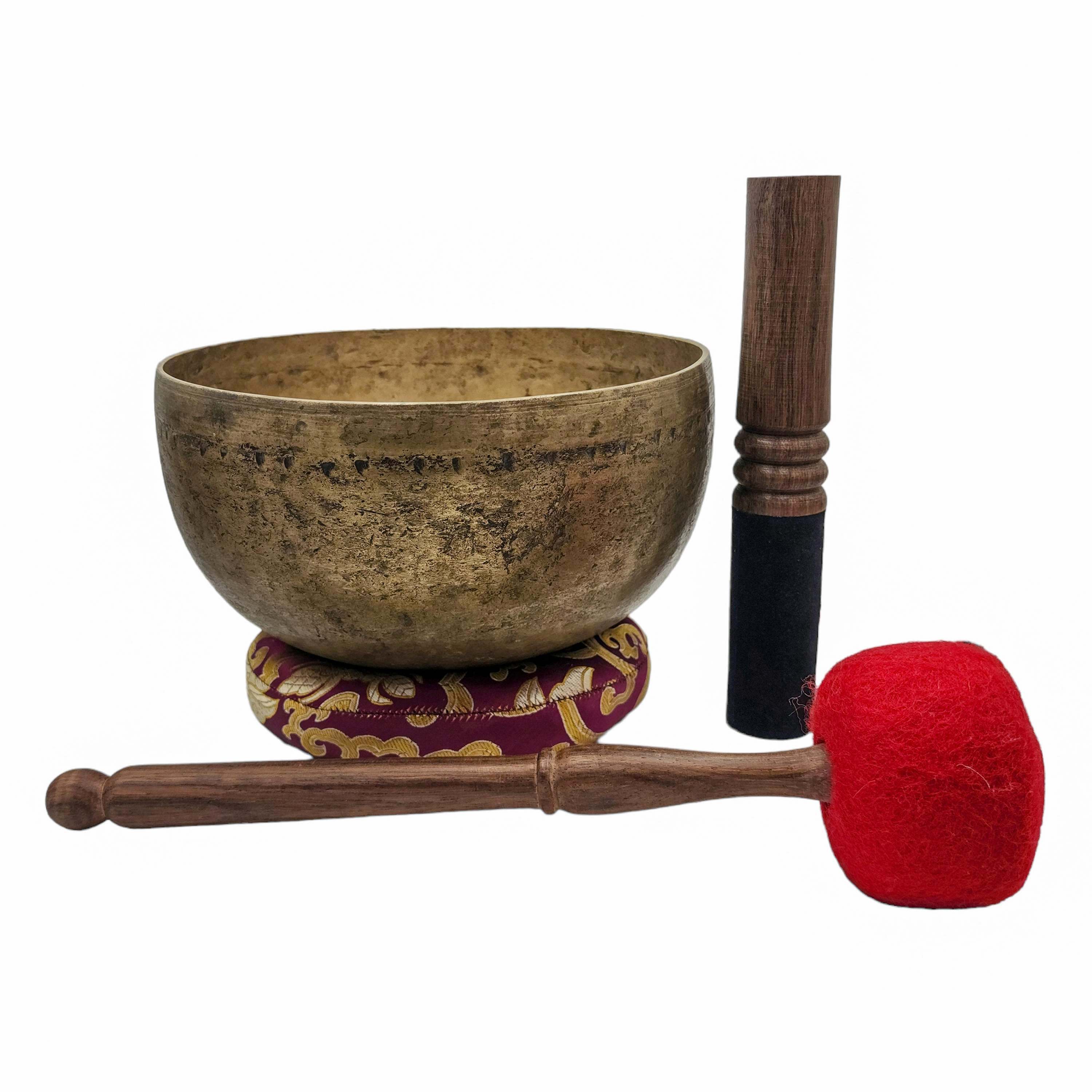 Kopre Singing Bowl, Buddhist Hand Beaten, Antique Finishing, <span Style=