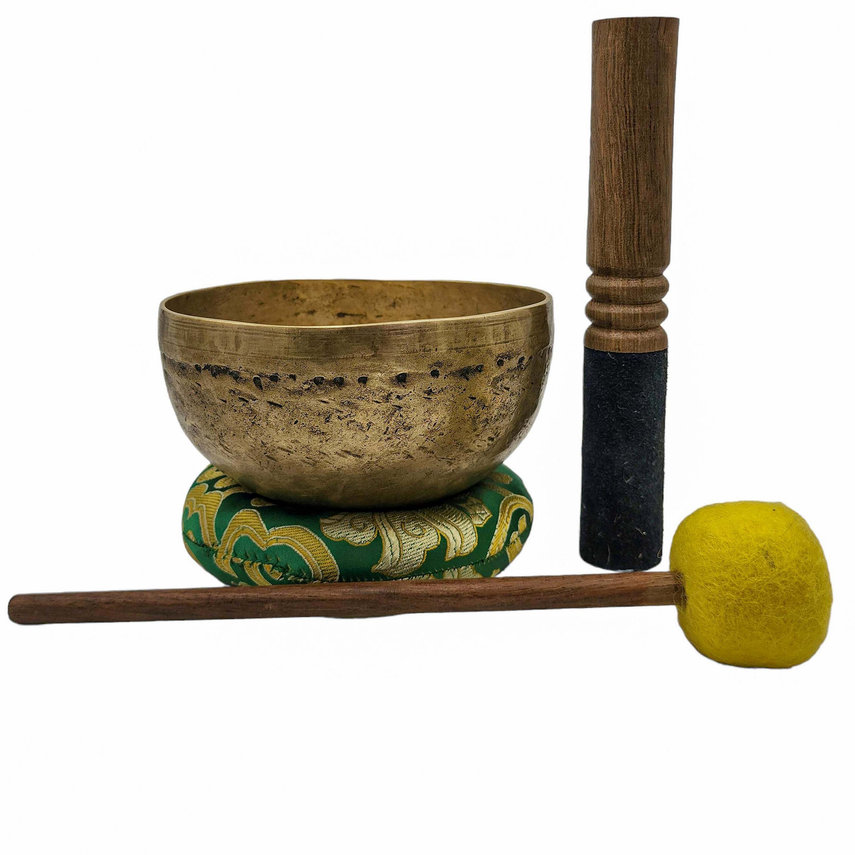 Kopre Singing Bowl, Buddhist Hand Beaten, Antique Finishing, <span Style=