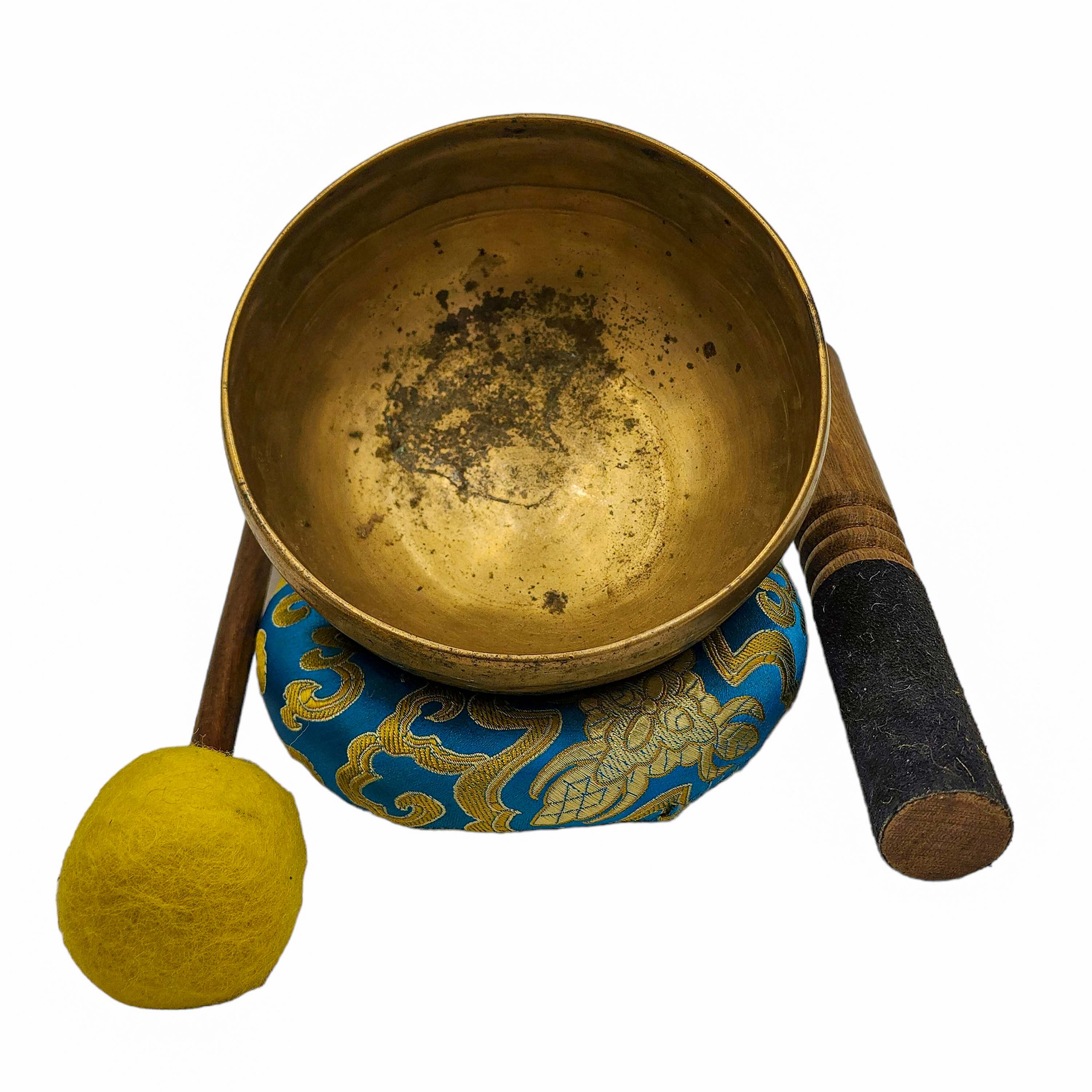 Kopre Singing Bowl, Buddhist Hand Beaten, Antique Finishing, select Accessories