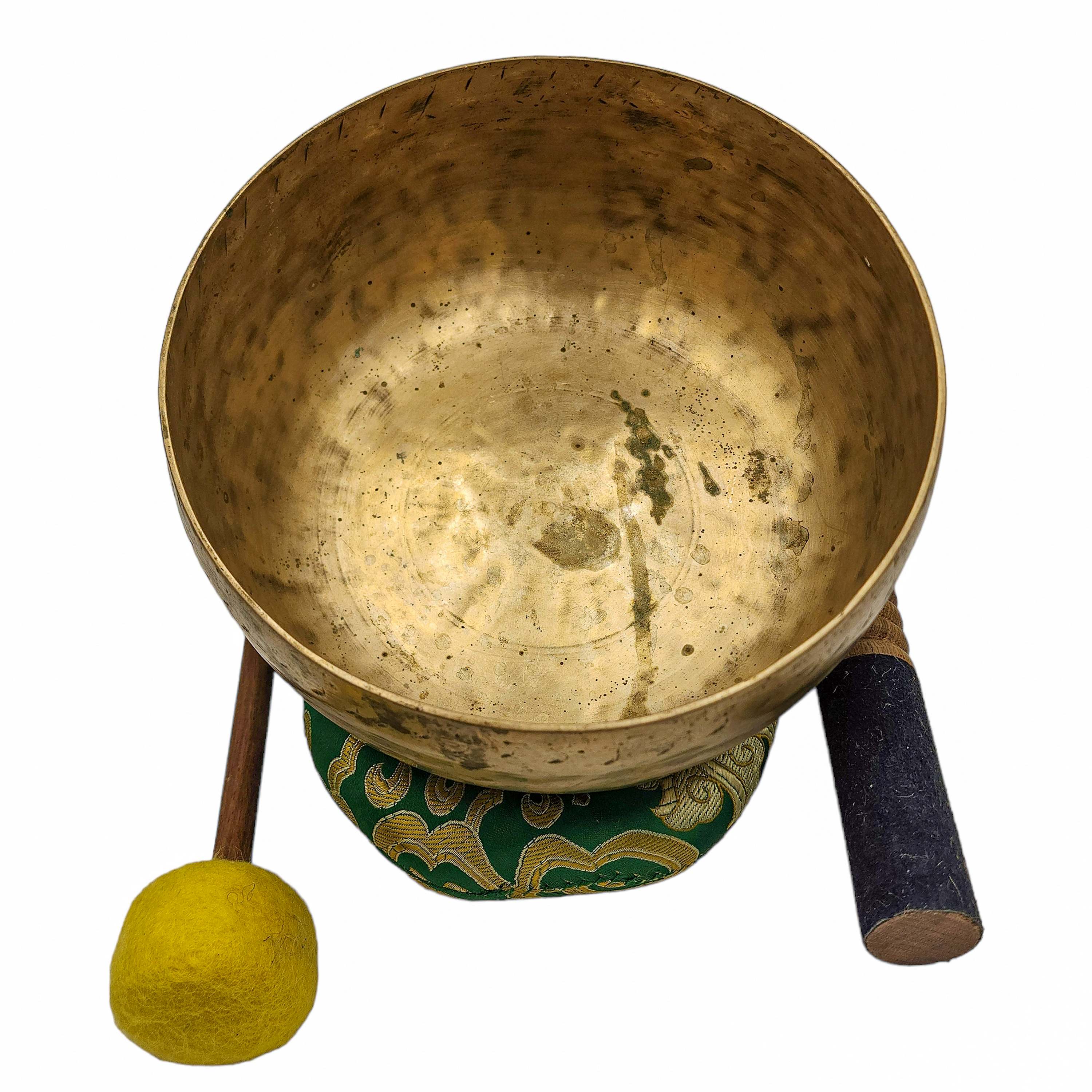 singing Bowl, Buddhist Hand Beaten, Antique Finishing, select Accessories