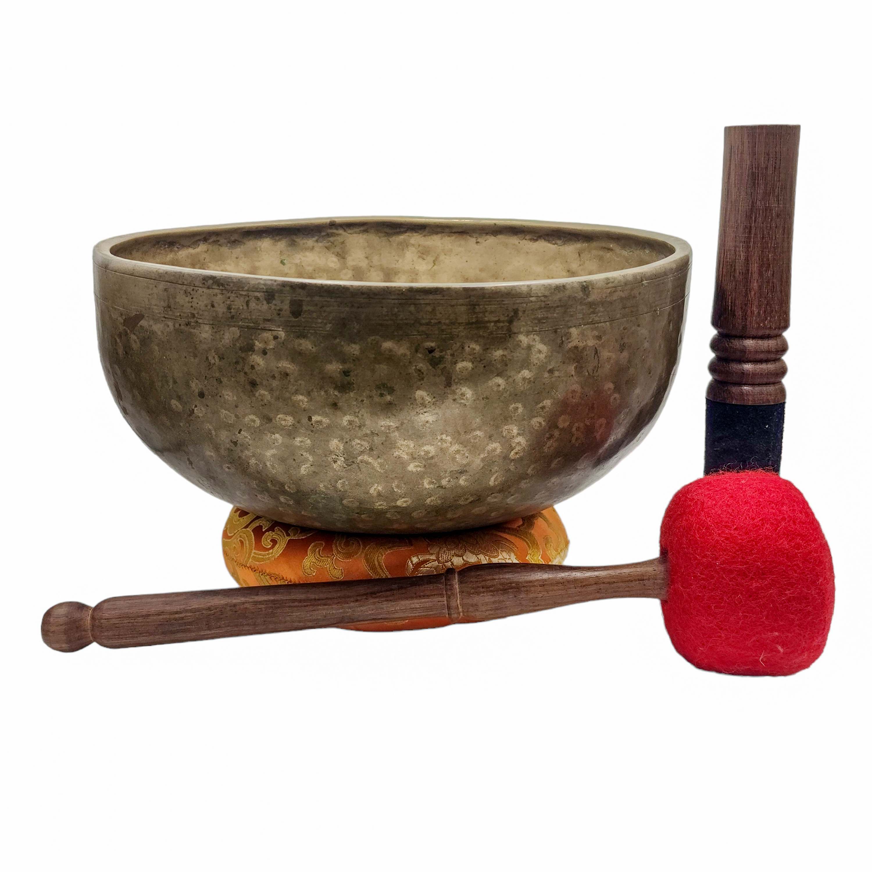 Jambati Singing Bowl, Buddhist Hand Beaten, Antique Finishing